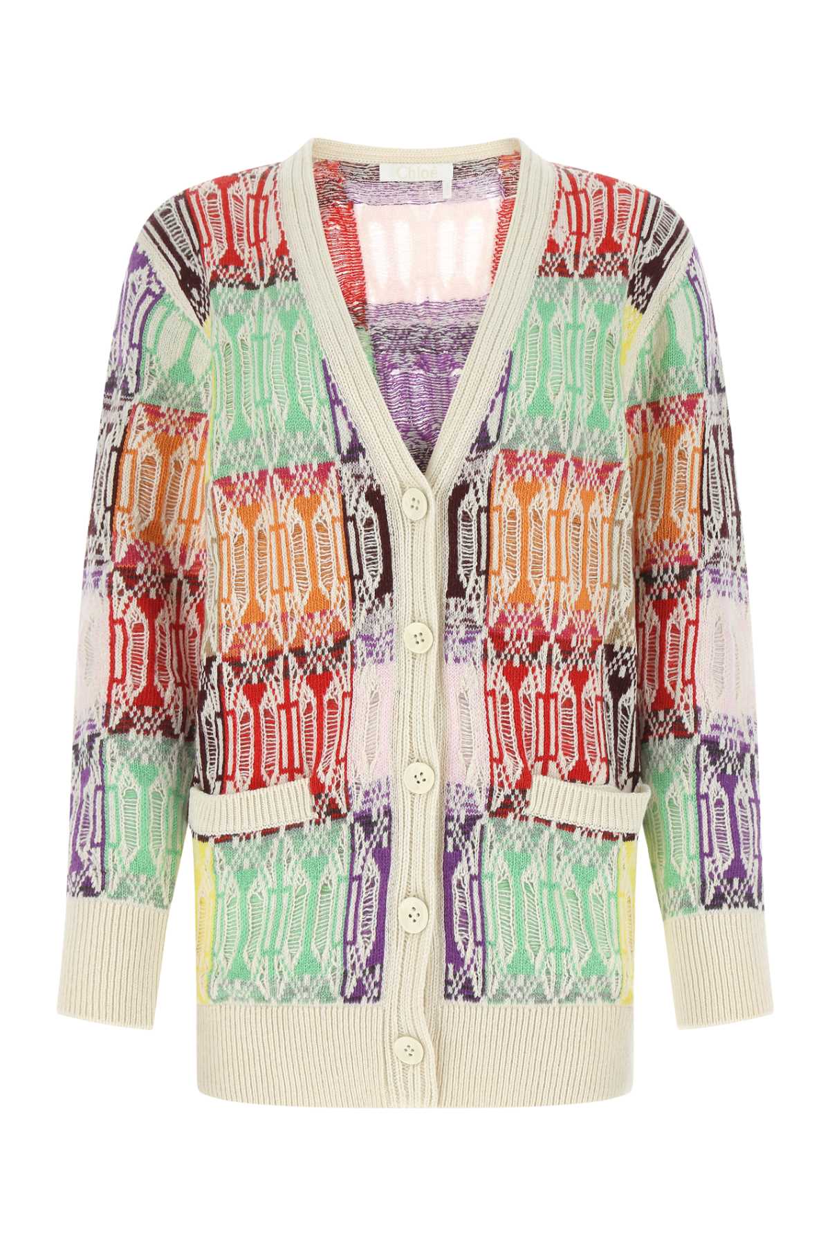 Shop Chloé Embroidered Cashmere Blend Cardigan In 9ca