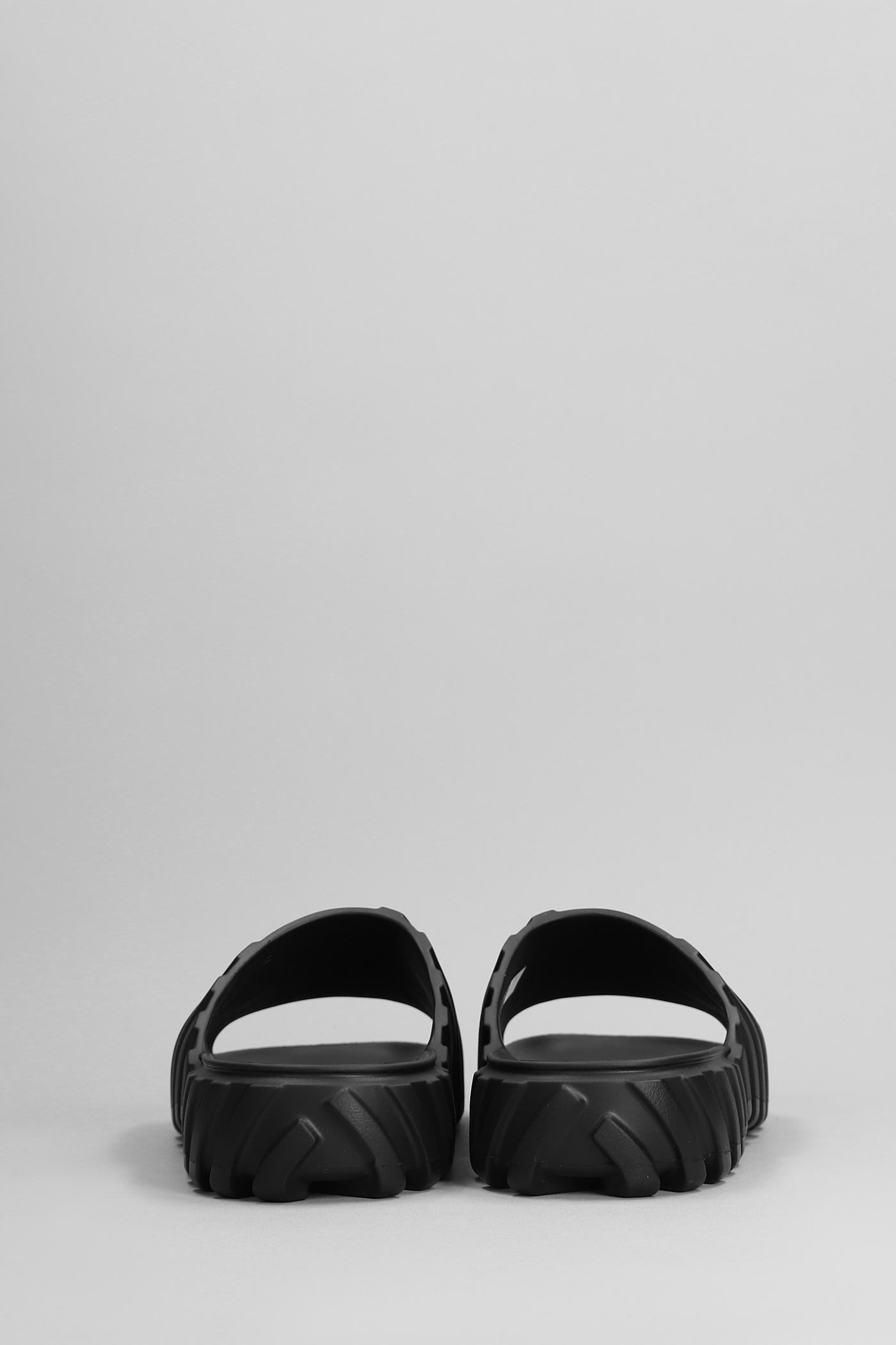 Shop Off-white Exploration Sliders Sandals In Black Rubber/plasic