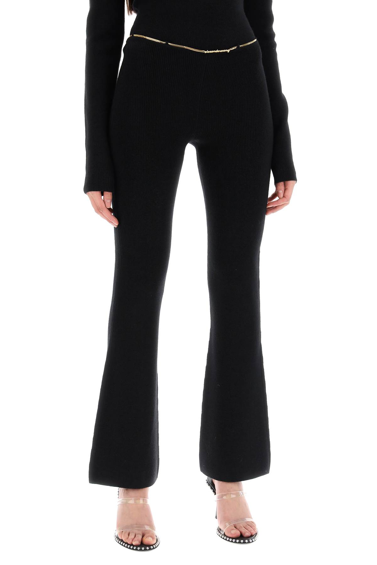 Shop Alexander Wang Knit Pants With Chain Detail In Black (black)