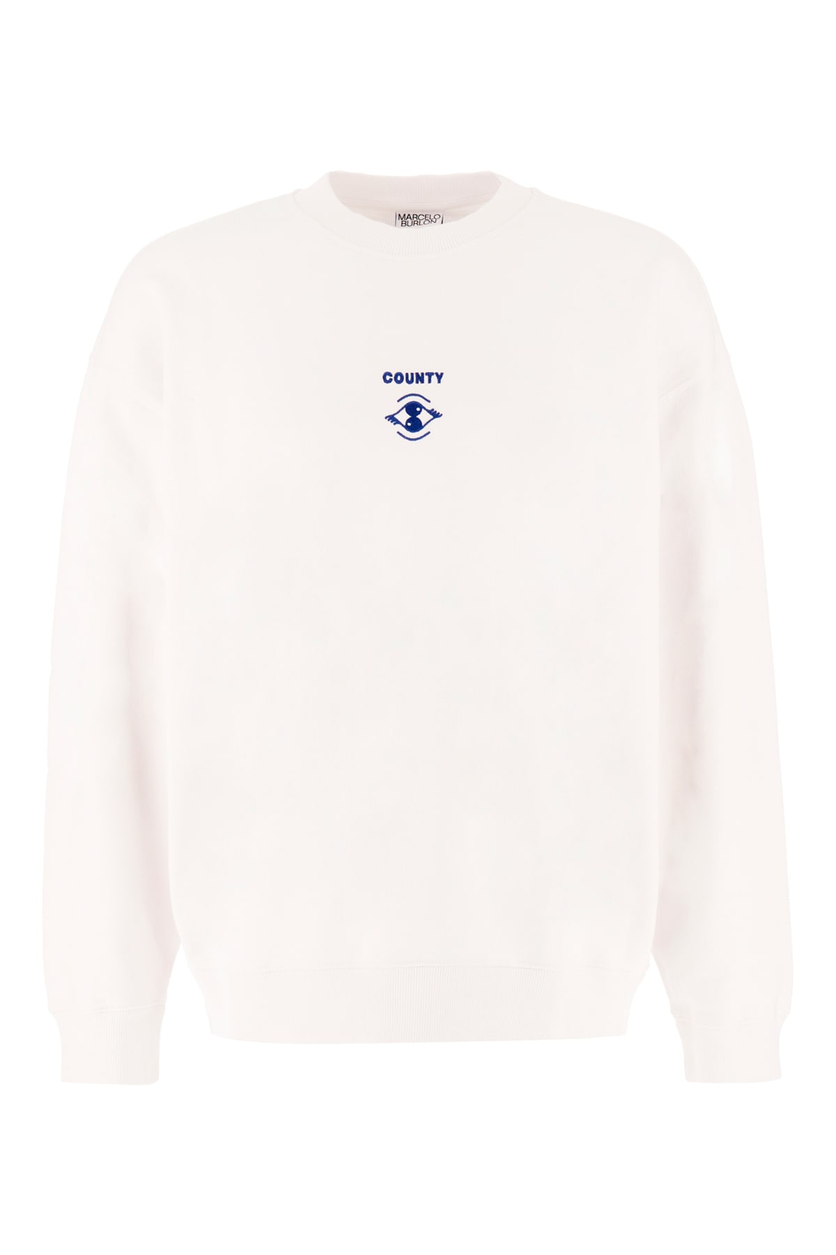 White Cotton Poster Eye Oversize Sweatshirt