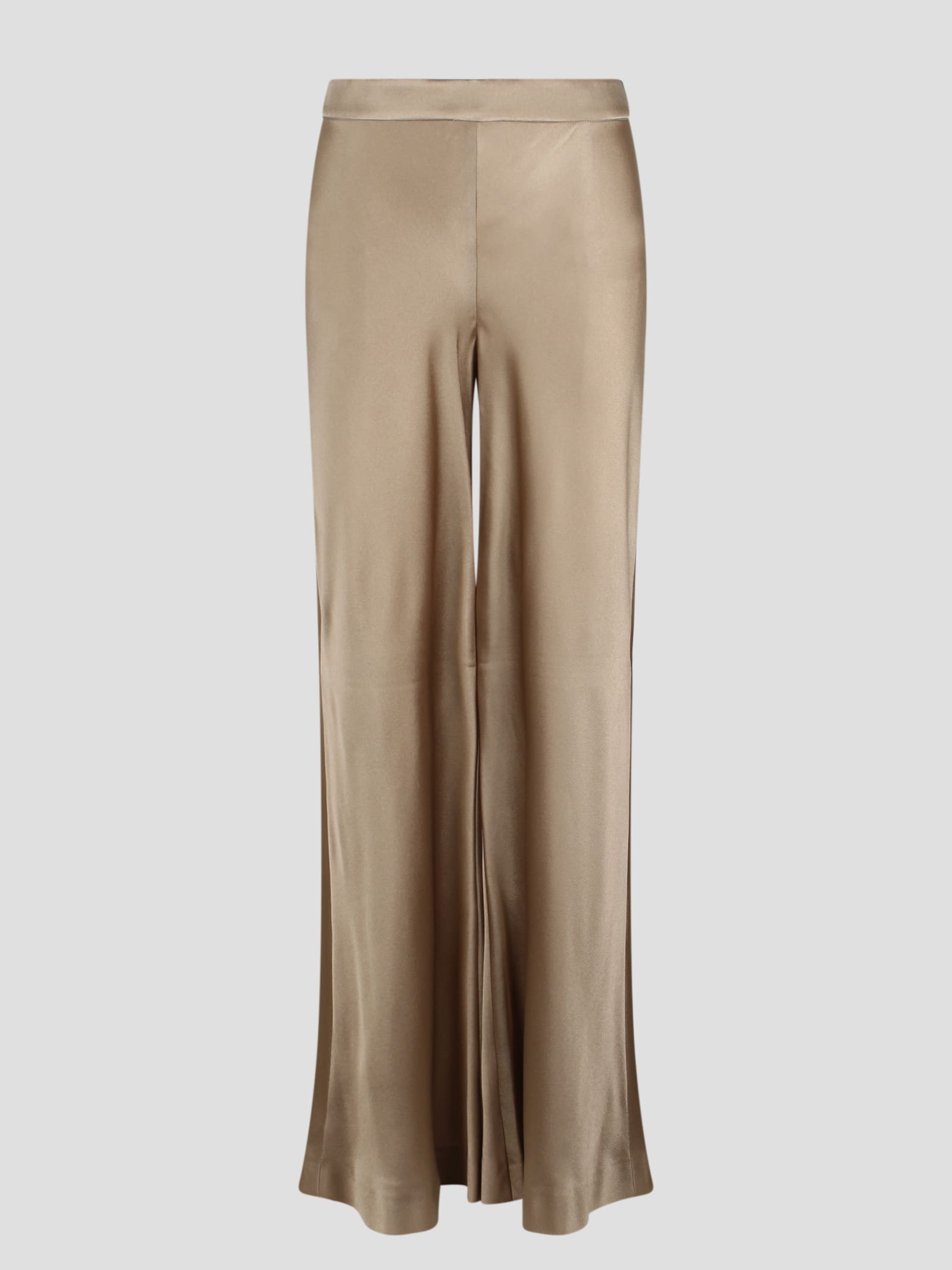 Shop Alberta Ferretti Satin Trousers In Light Brown