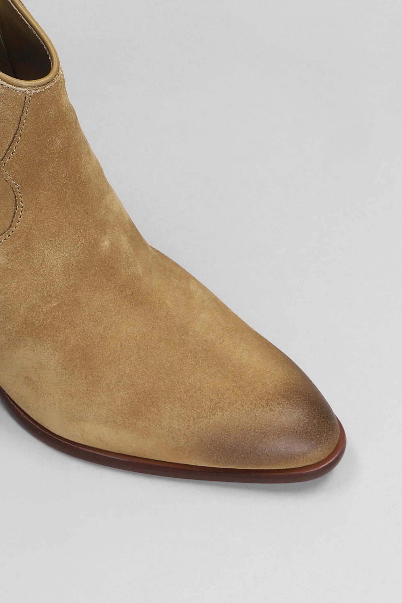 Shop Ash Fame Texan Ankle Boots In Brown Suede