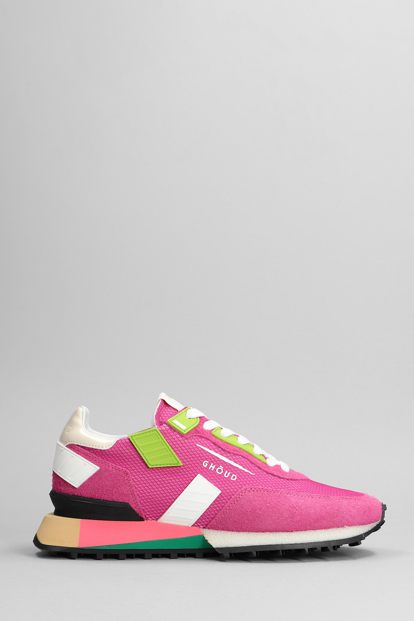 GHOUD RUSH G SNEAKERS IN FUXIA SUEDE AND FABRIC