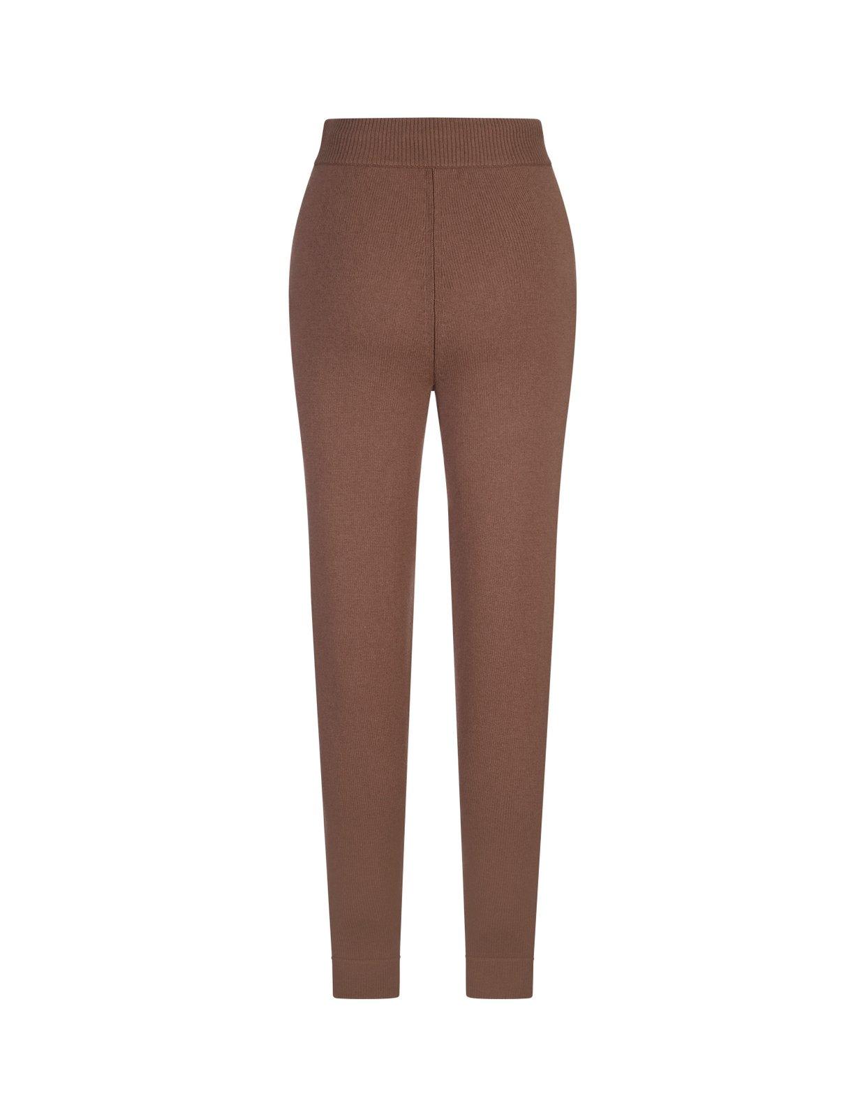 Shop 's Max Mara High Waist Drawstring Knitted Trousers In Camel