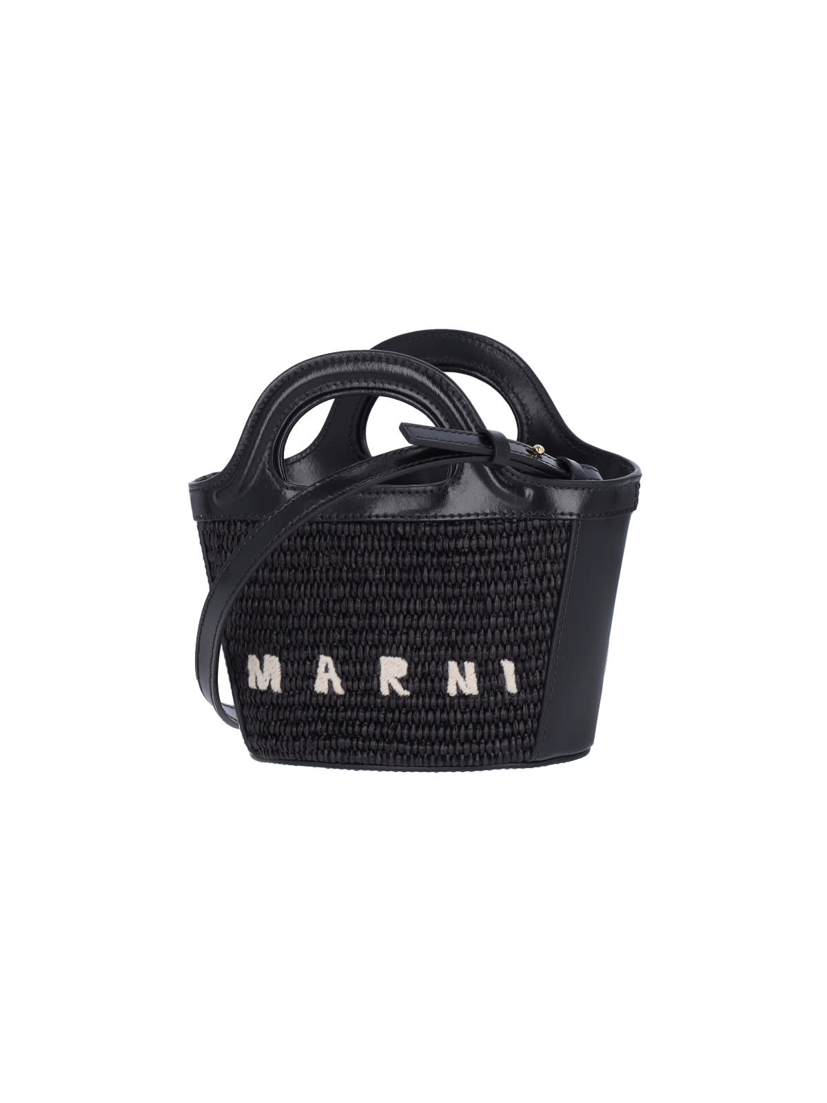 Shop Marni Mini Tote Bag Tropicalia In Black