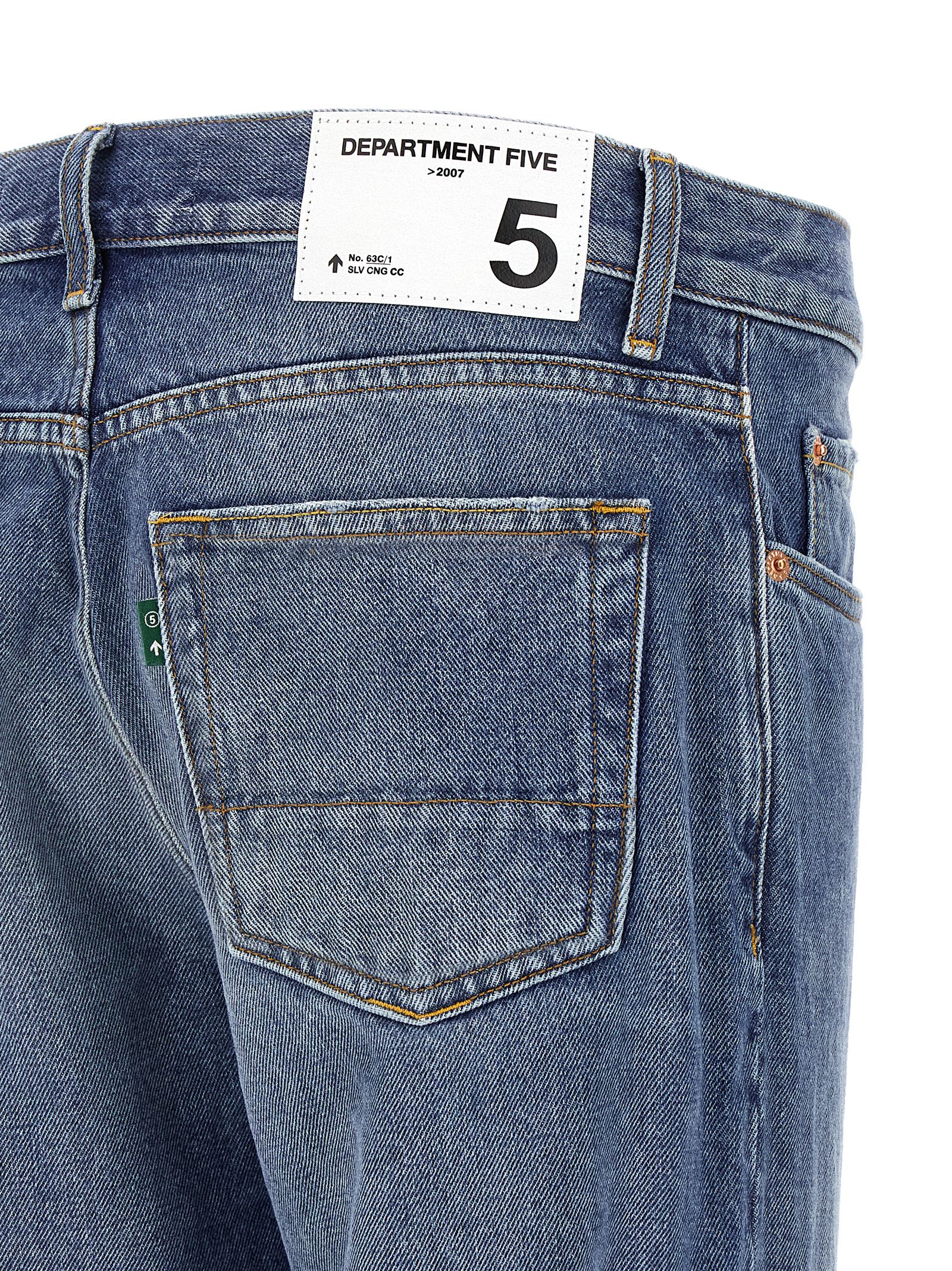 Department Five Straight Leg Stonewashed Denim Jeans With Classic Fit In Blue