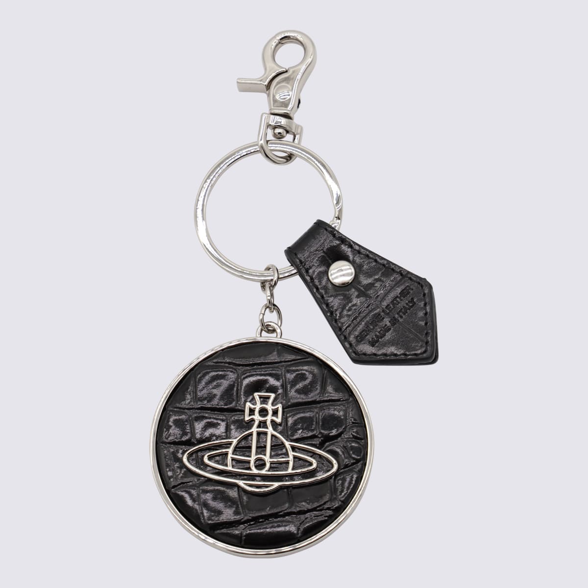 Shop Vivienne Westwood Black 3d Orb Key Ring