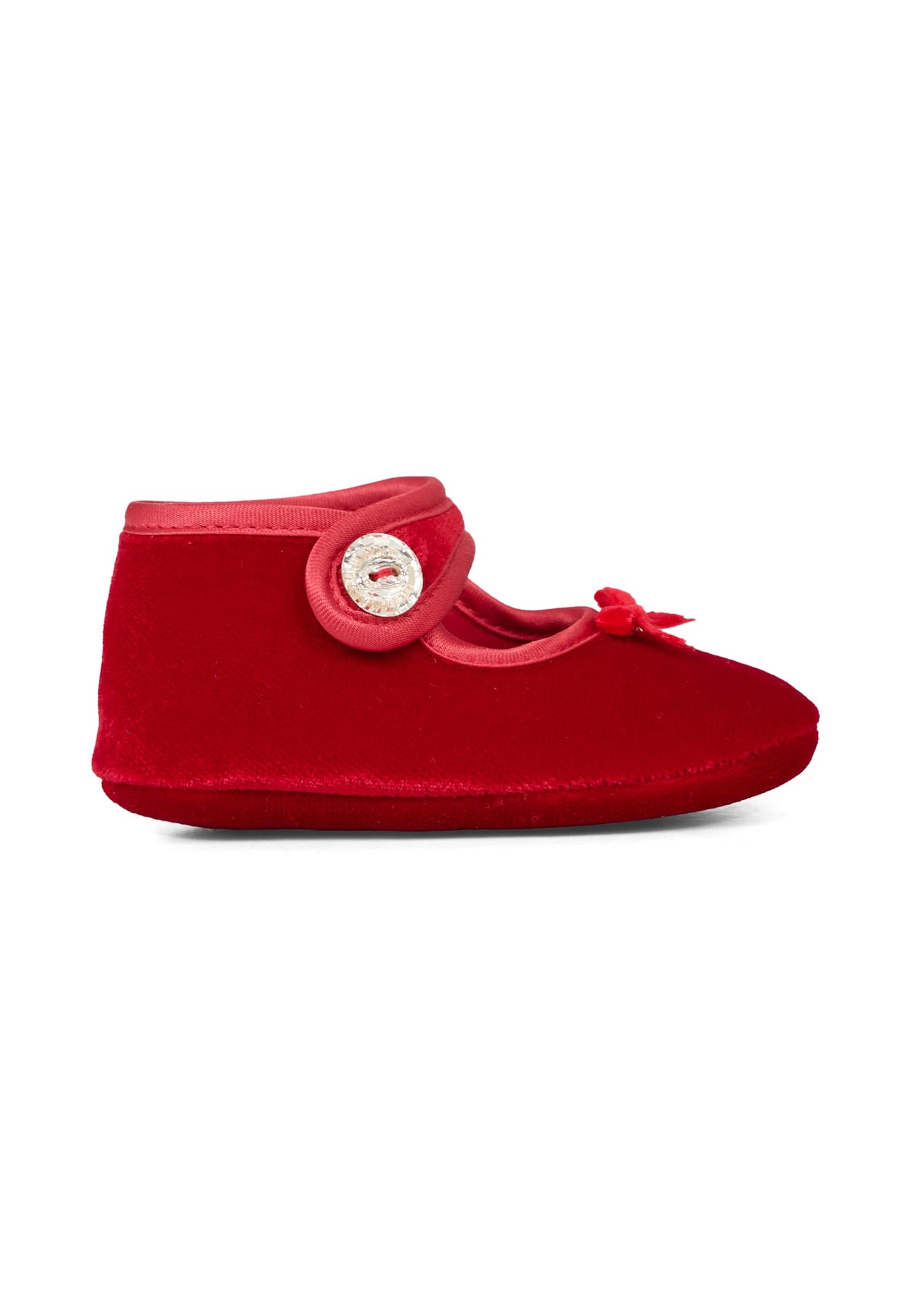 Monnalisa Red Ballet Flats For Baby Girl In Red