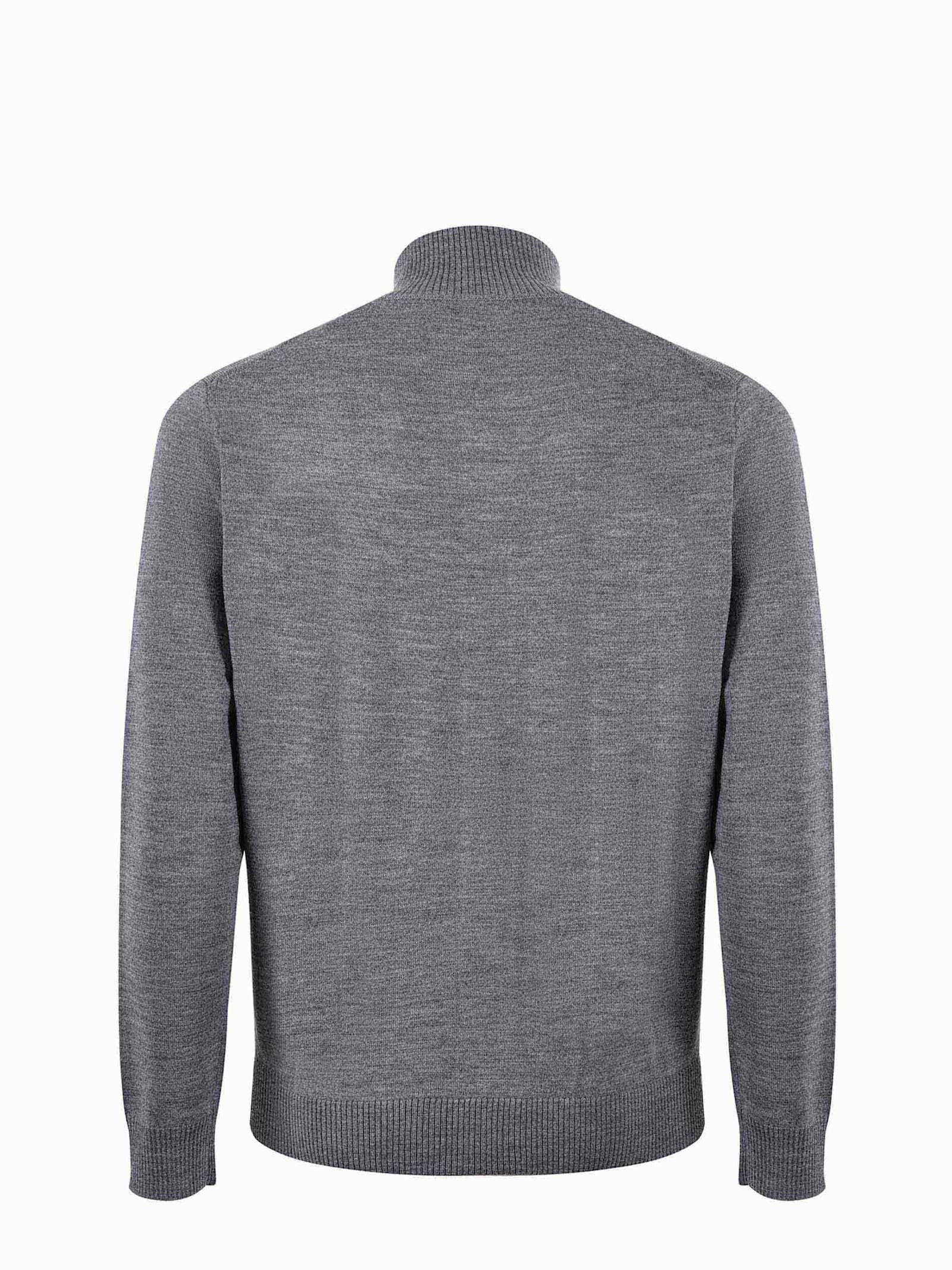 Shop Mc2 Saint Barth Merino Wool Cardigan In Grey