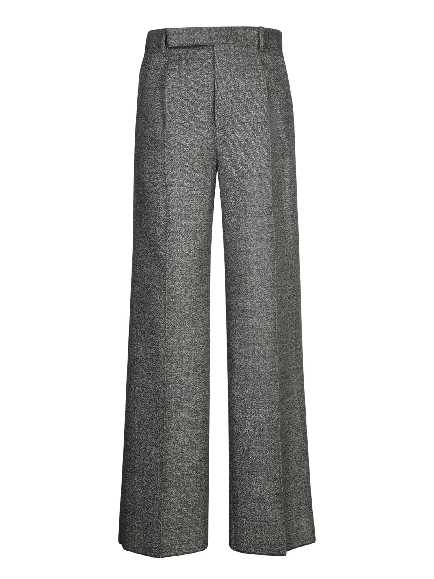 Wide-leg Grey Wool Trousers