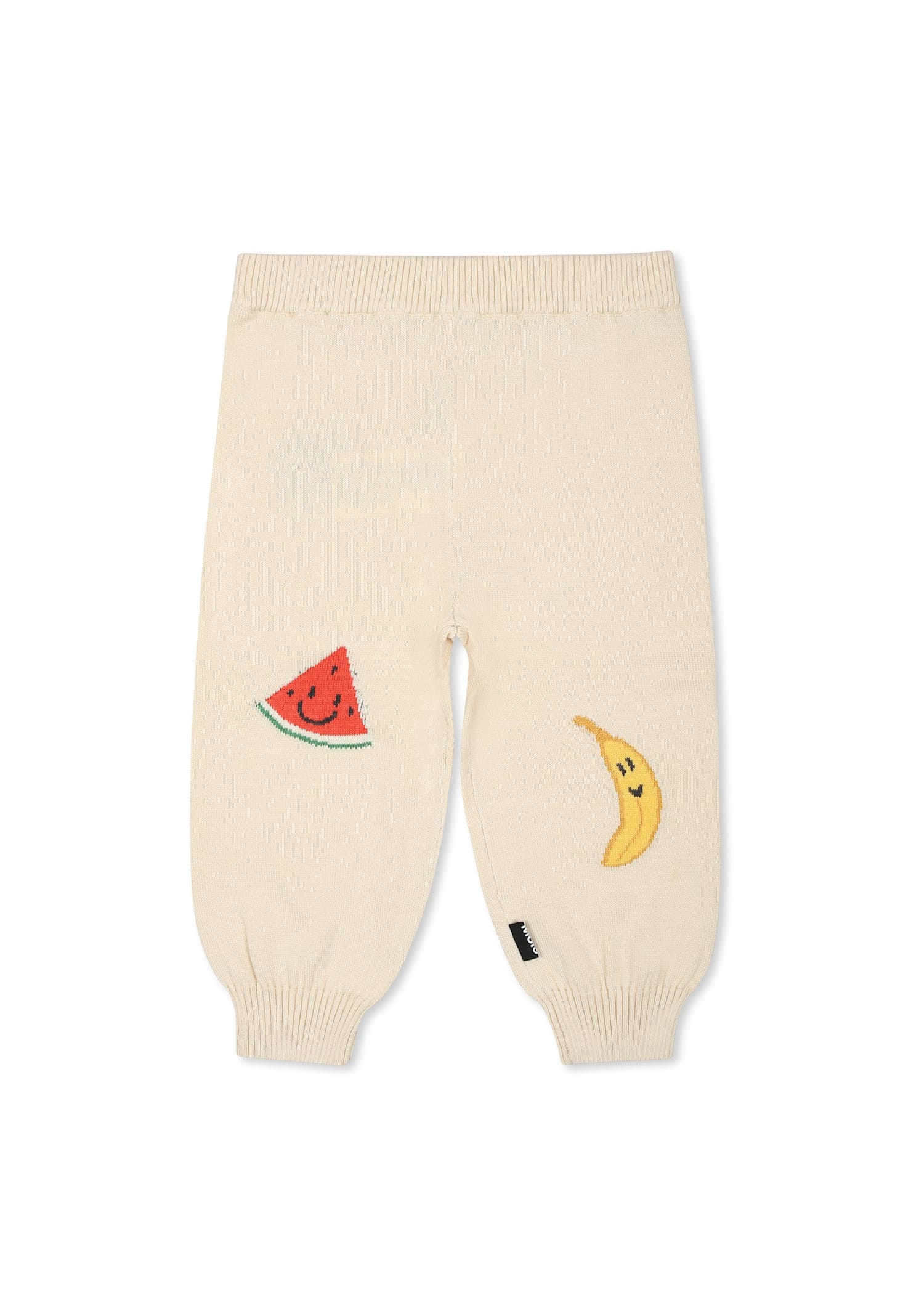 Molo Ivory Trousers For Babykids With Fruits In Ivory