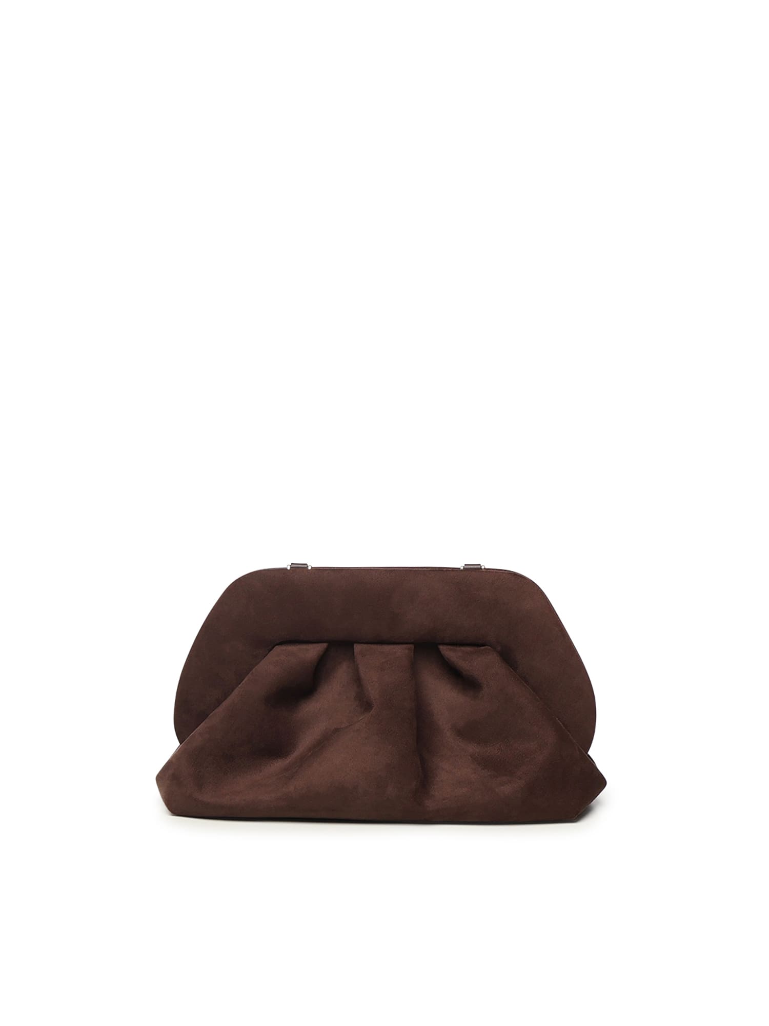 Themoirè Tia Suede Clutch In Black
