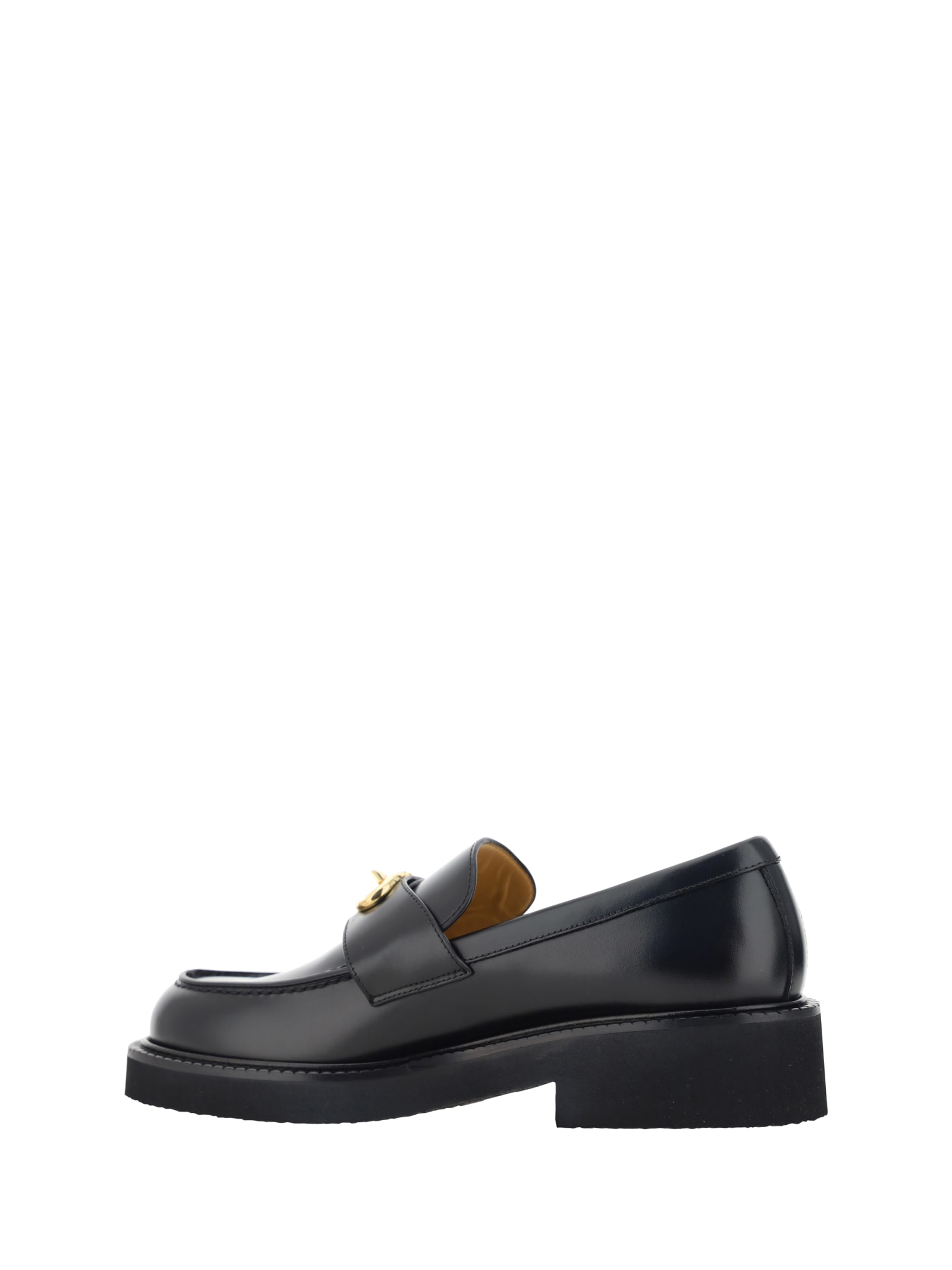 Shop Valentino Vlogo Loafers In Nero