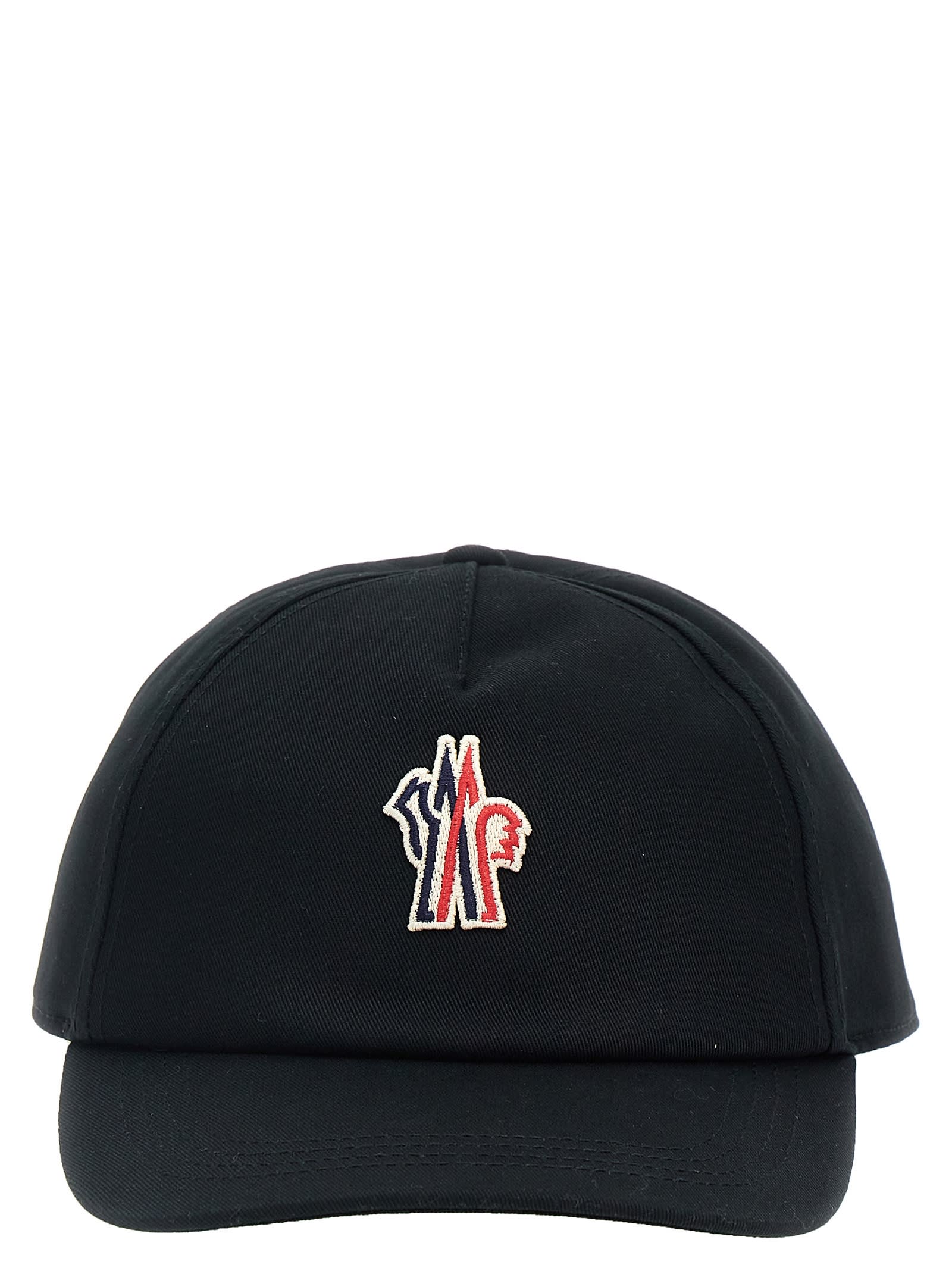 Shop Moncler Logo Embroidery Cap In Black