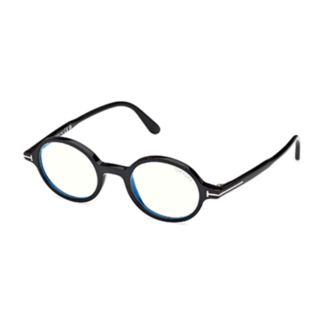 Tom Ford Eyewear Round Frame Glasses In 46001 - Nero Lucido