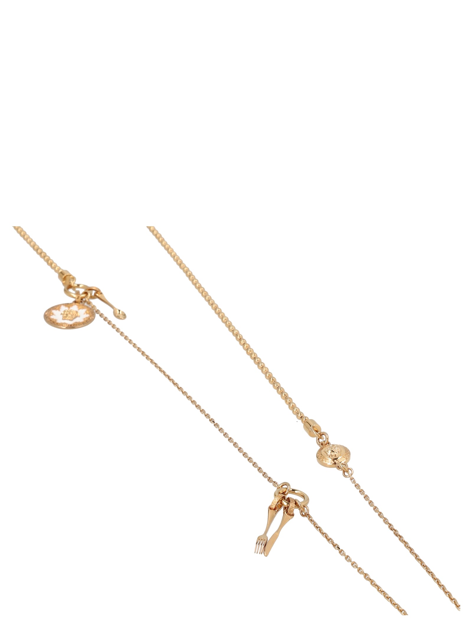 Shop Versace Charms Necklace In Gold