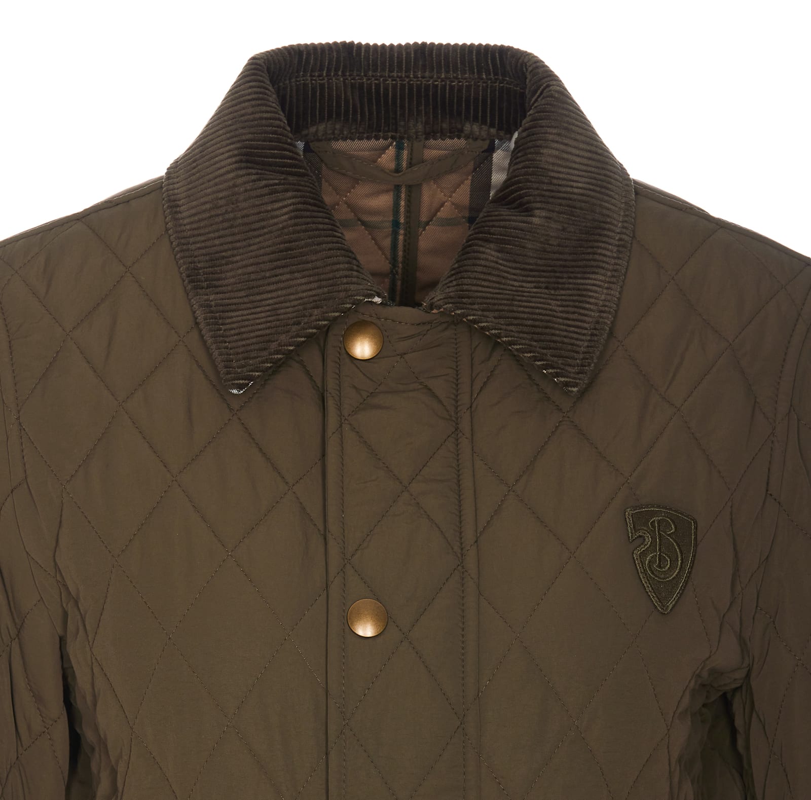 Shop Burberry Quilted Jacket In Green