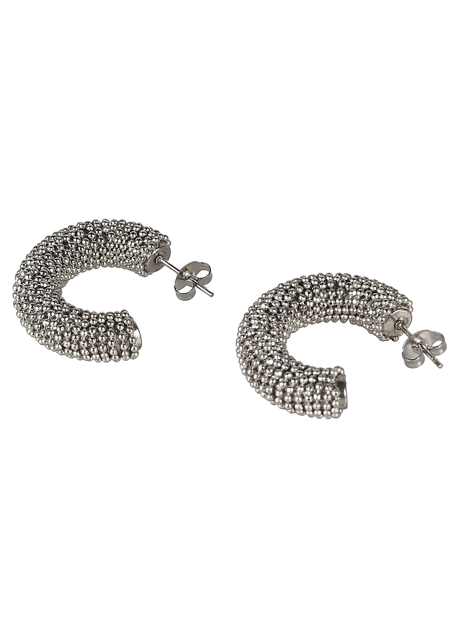 Shop Fabiana Filippi Beaded Earrings In Nickel