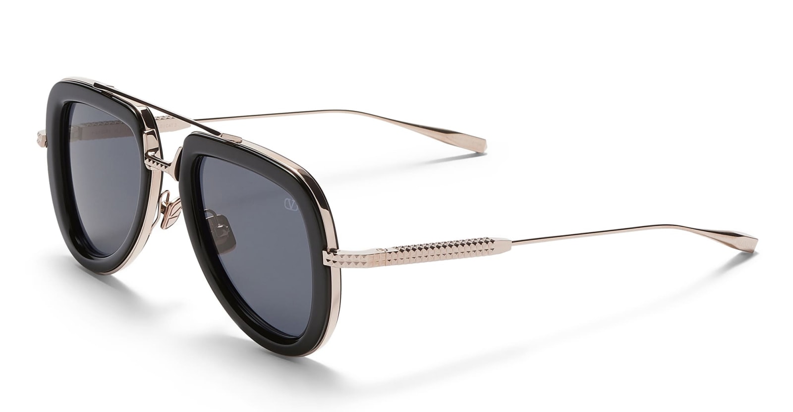 Shop Valentino V-lstory - Black / White Gold Sunglasses