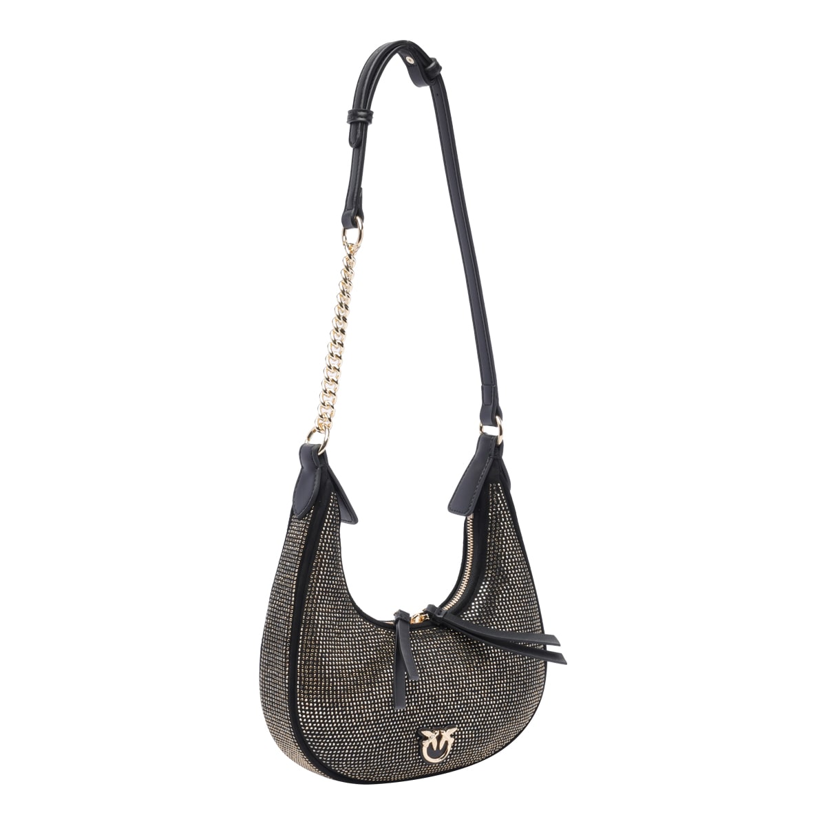 Shop Pinko Mini Brioche Hobo Bag In Black