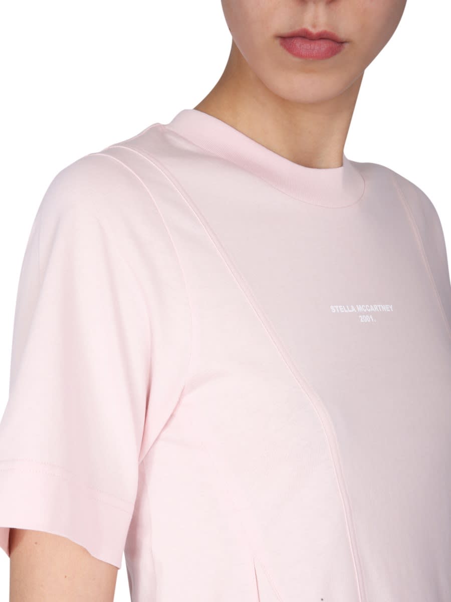 Shop Stella Mccartney T-shirt With Logo Print In Pink