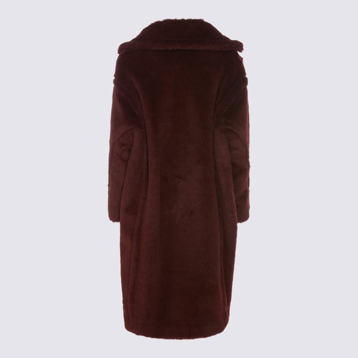 Max Mara Alpaca And Virgin Wool Long Coat In Red