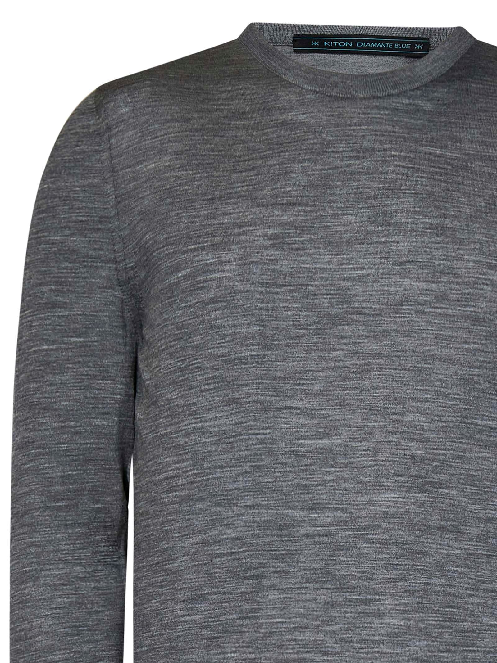 Shop Kiton Diamante Blu Sweater In Grey