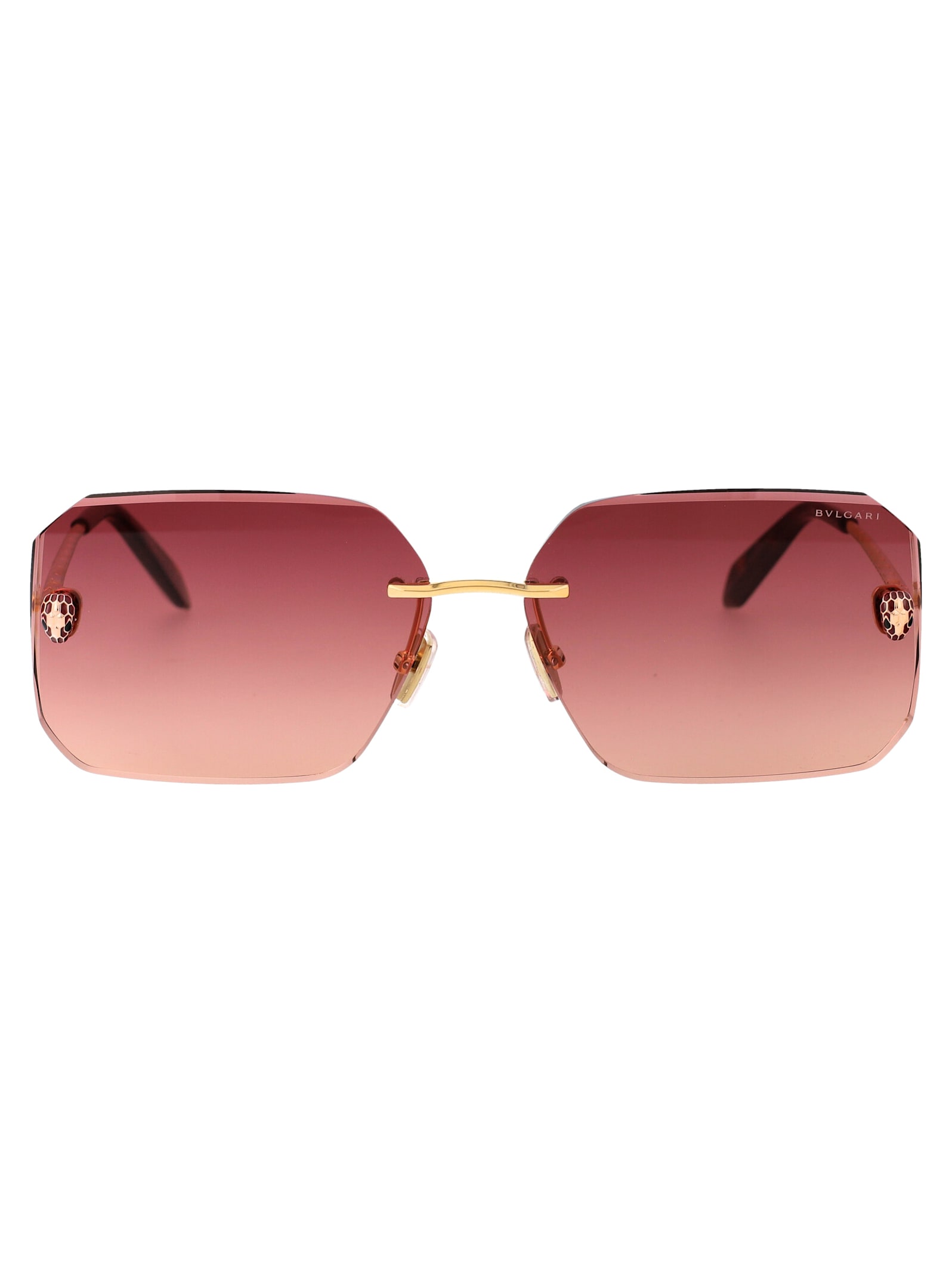 Bulgari Serpenti Sunglasses In 28t Shiny Rose Gold / Gradient Bordeaux