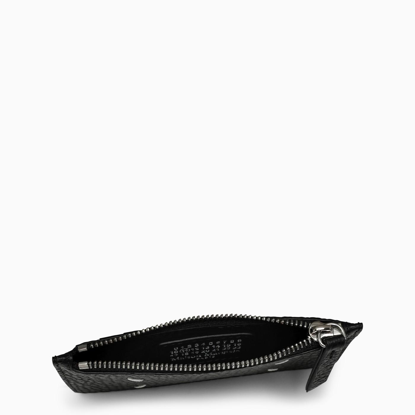 Shop Maison Margiela Black Leather Card Holder