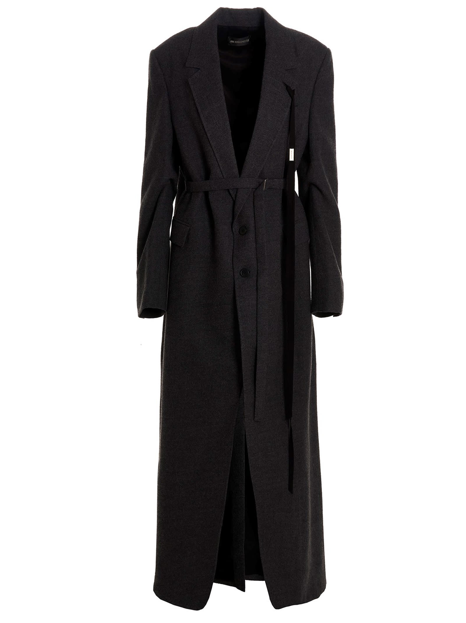 Shop Ann Demeulemeester Karin Long Coat In Gray