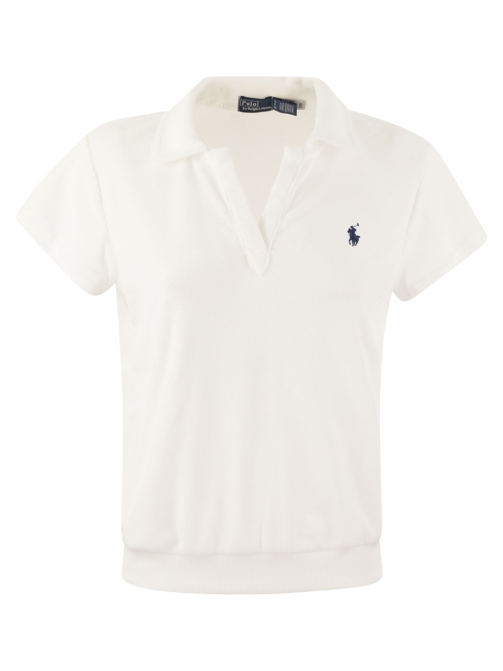 Ralph Lauren Tight Terry Polo Shirt In White