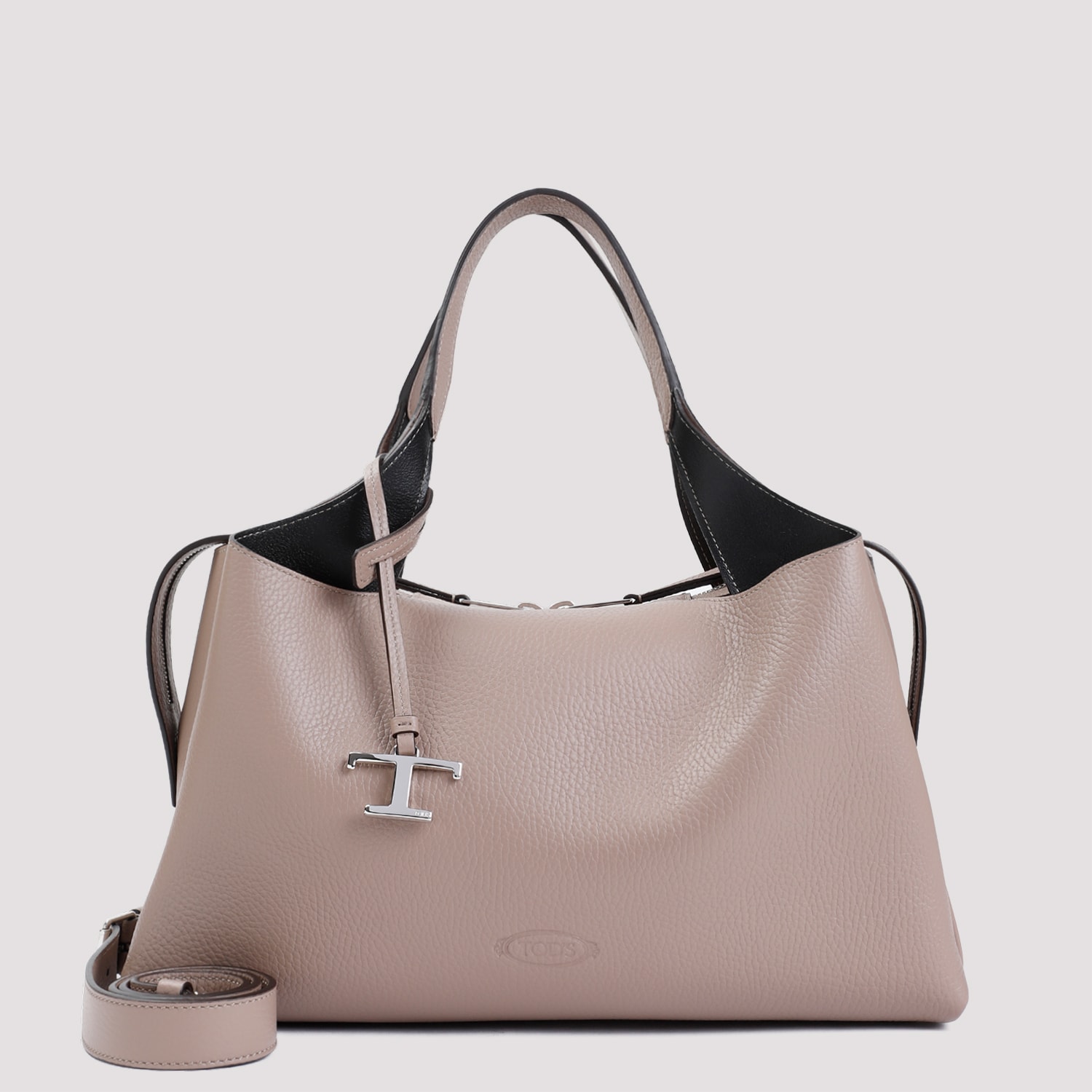 Shop Tod's Bauletto Handbag In Creta Chiaro