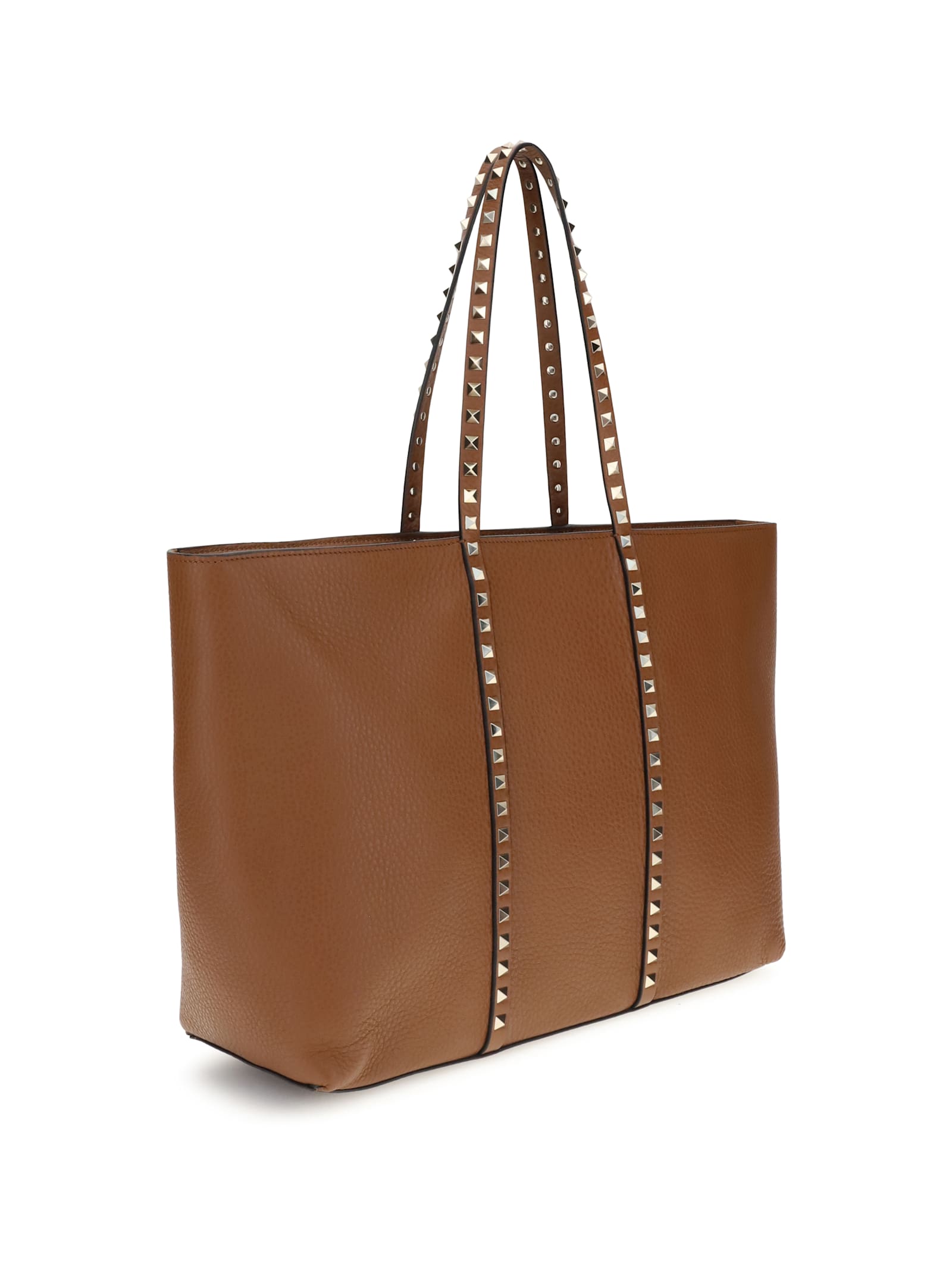 Valentino Garavani Rockstud Tote With Edgy Embellishments In Brown