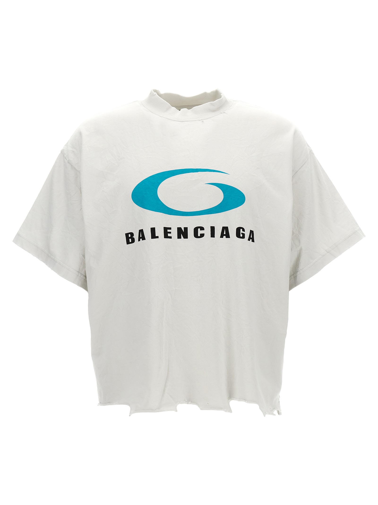 Balenciaga Loop Sports Icon Cropped T-shirt In White