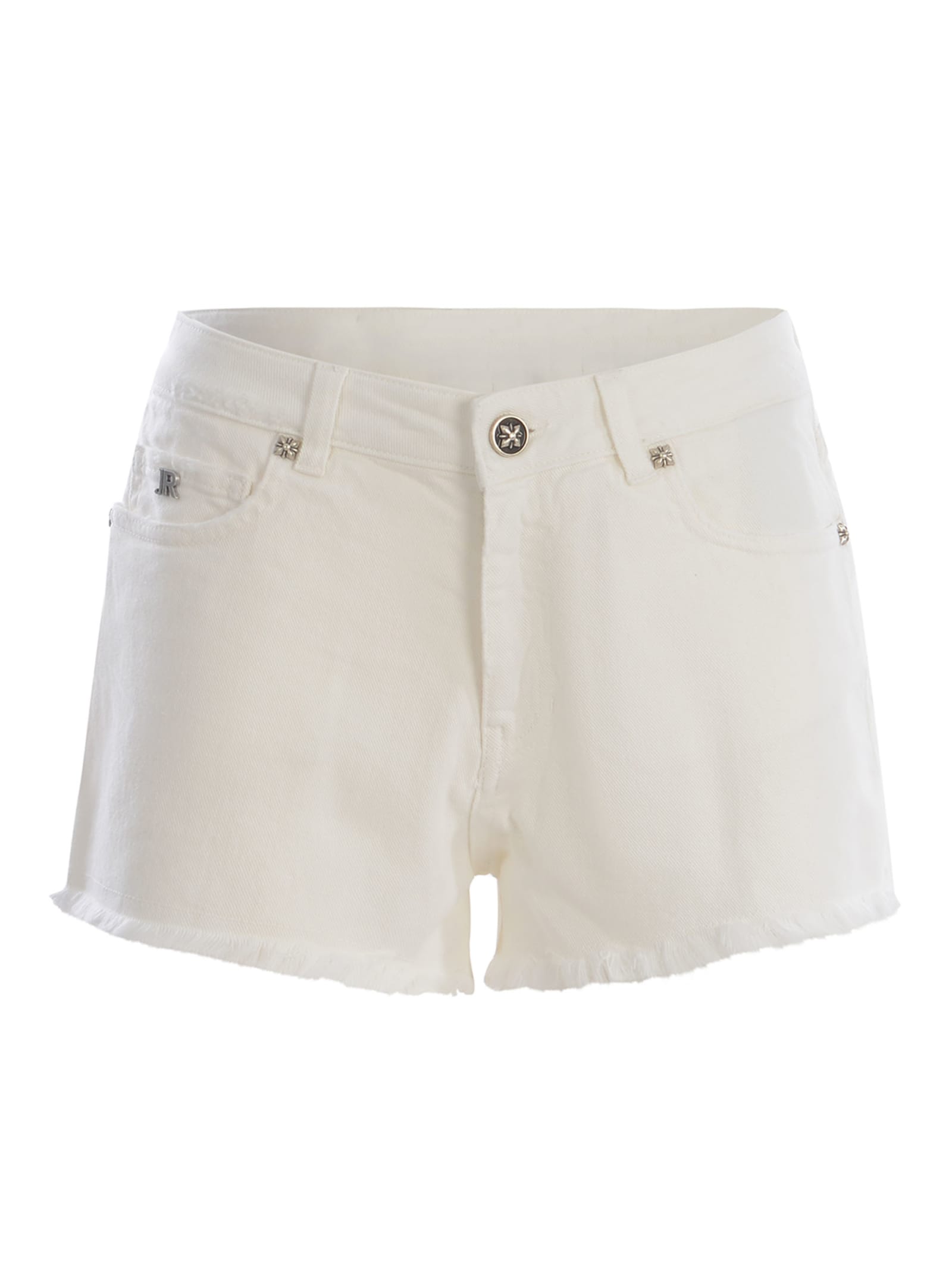 Shop Richmond Shorts  Fukuja Made Of Denim In Bianco