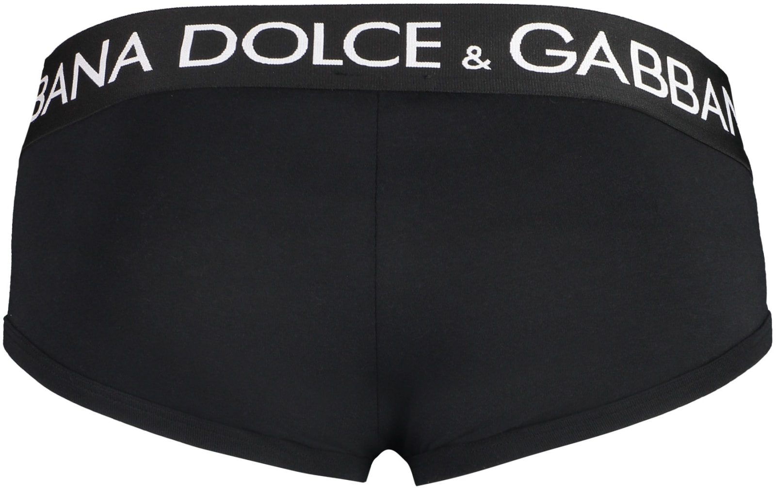 Shop Dolce & Gabbana Brando Set Of Two Cotton Briefs With Logoed Elastic Band In Black