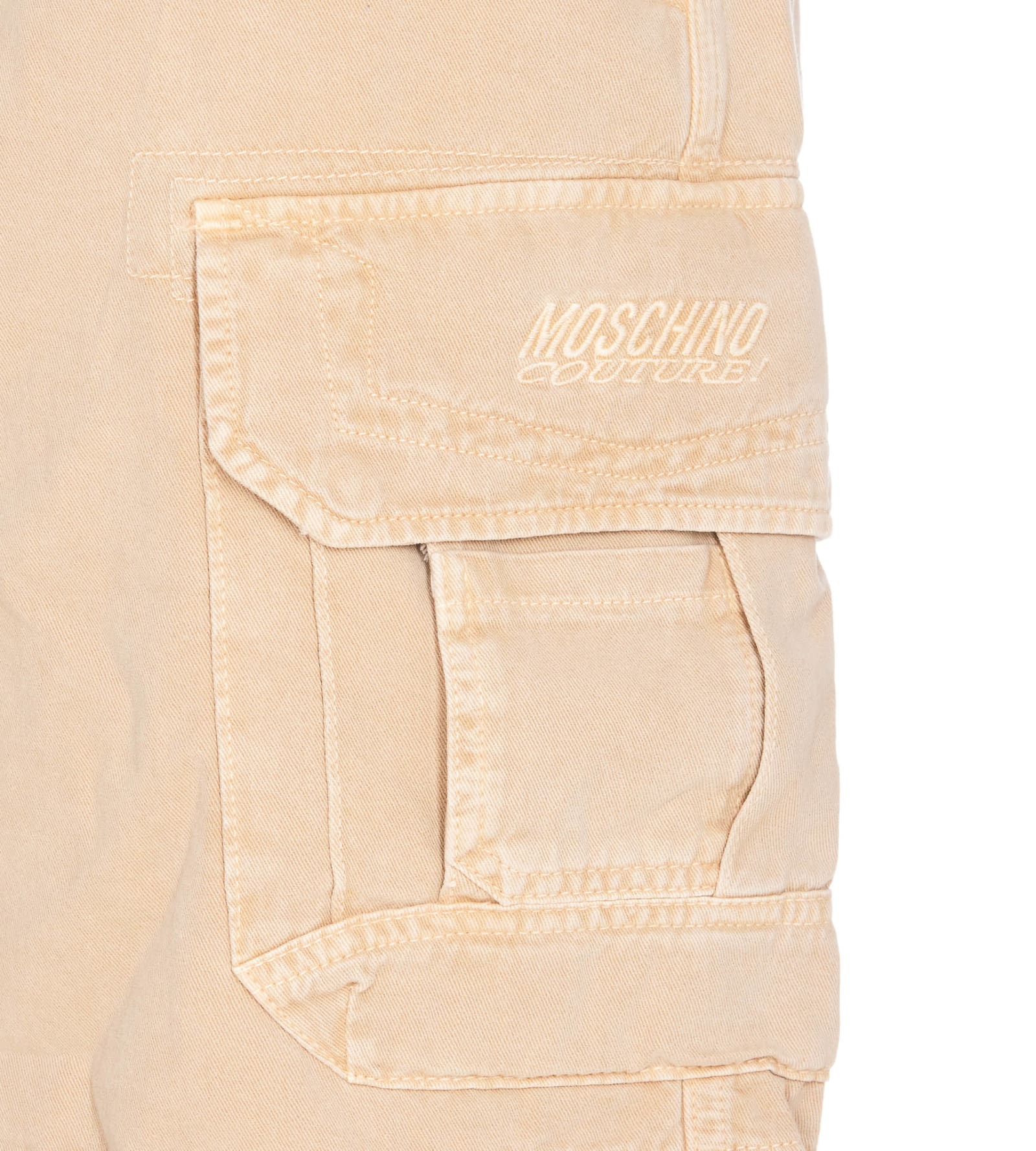 Shop Moschino Shorts In Beige