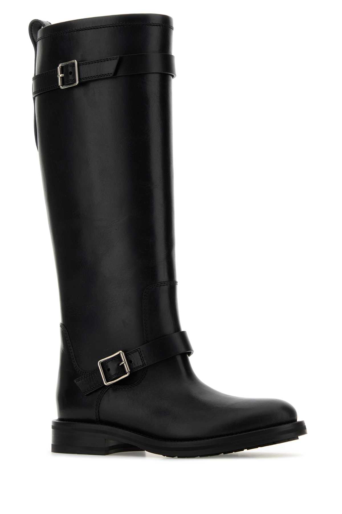 Shop Saint Laurent Black Leather River Boots In Nero