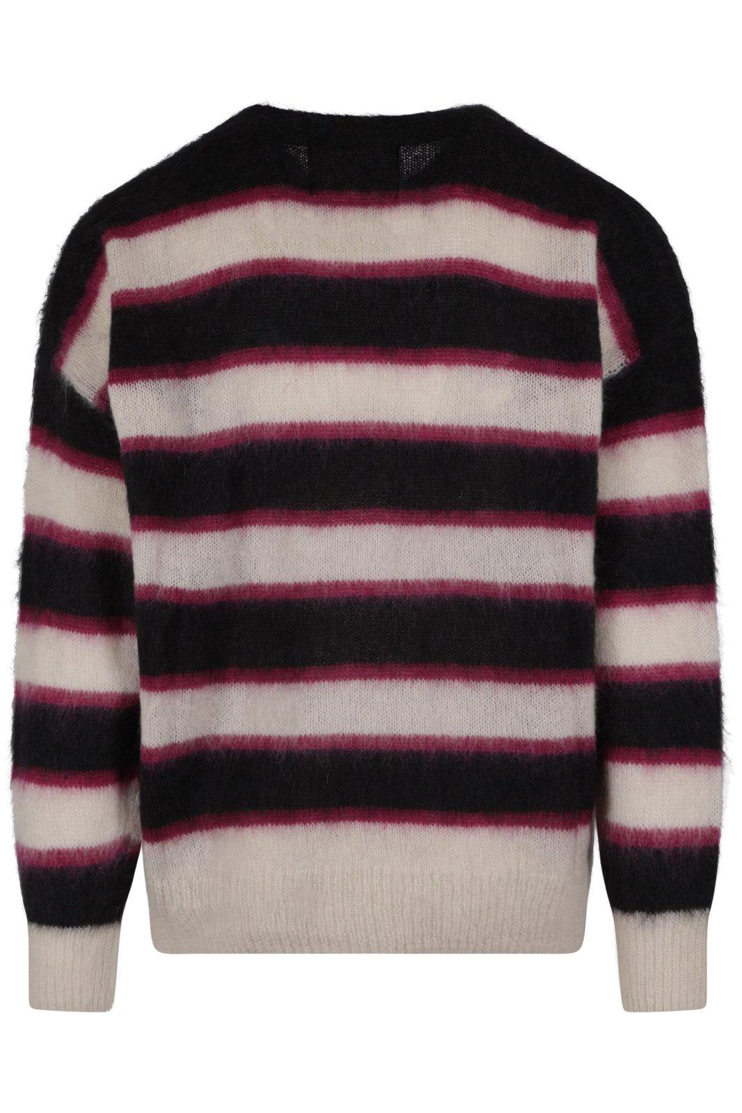 Shop Isabel Marant Stripe Detailed Crewneck Jumper In Fk Faded Black