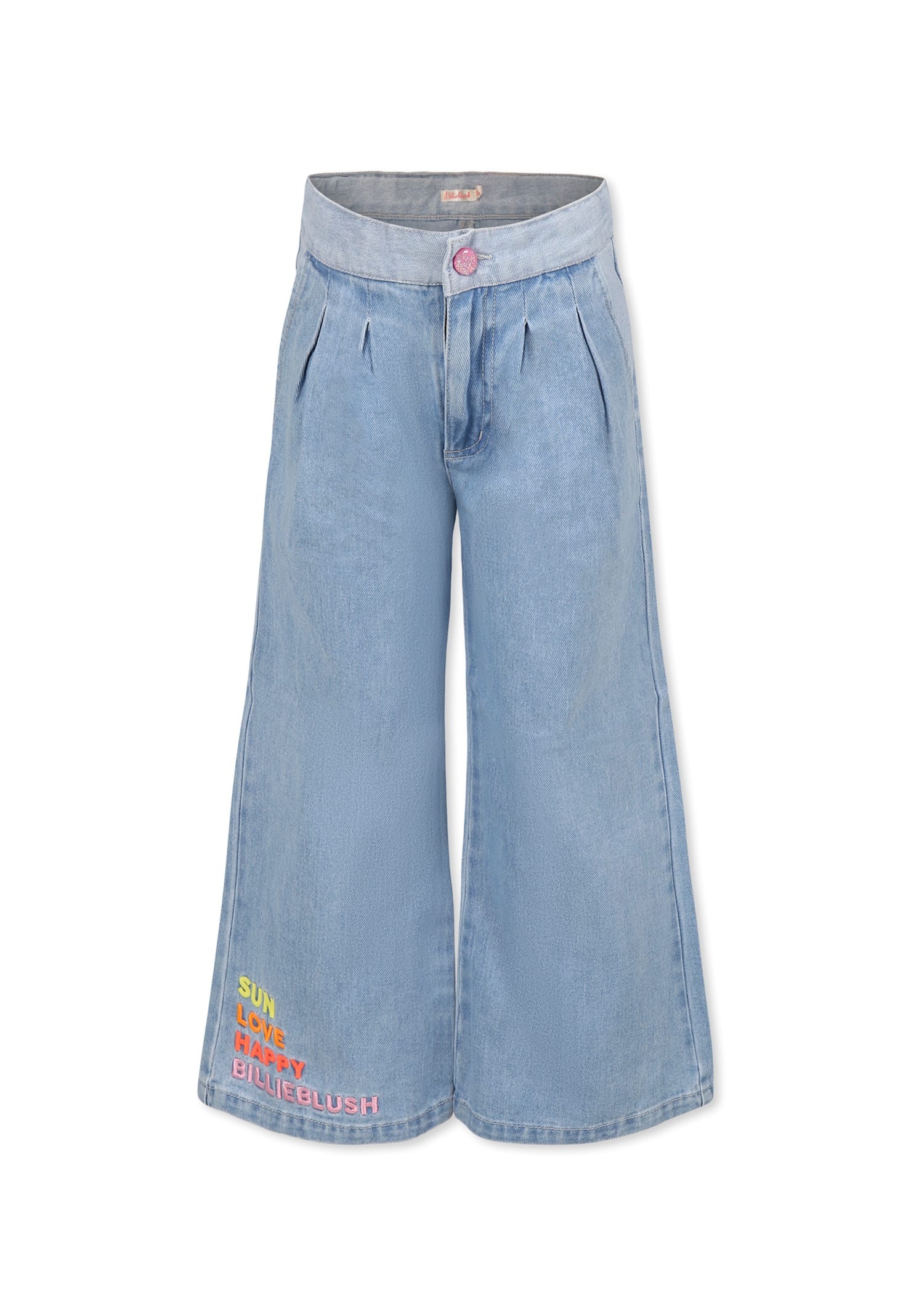 Billieblush Denim Jeans For Girl With Writing In Denim
