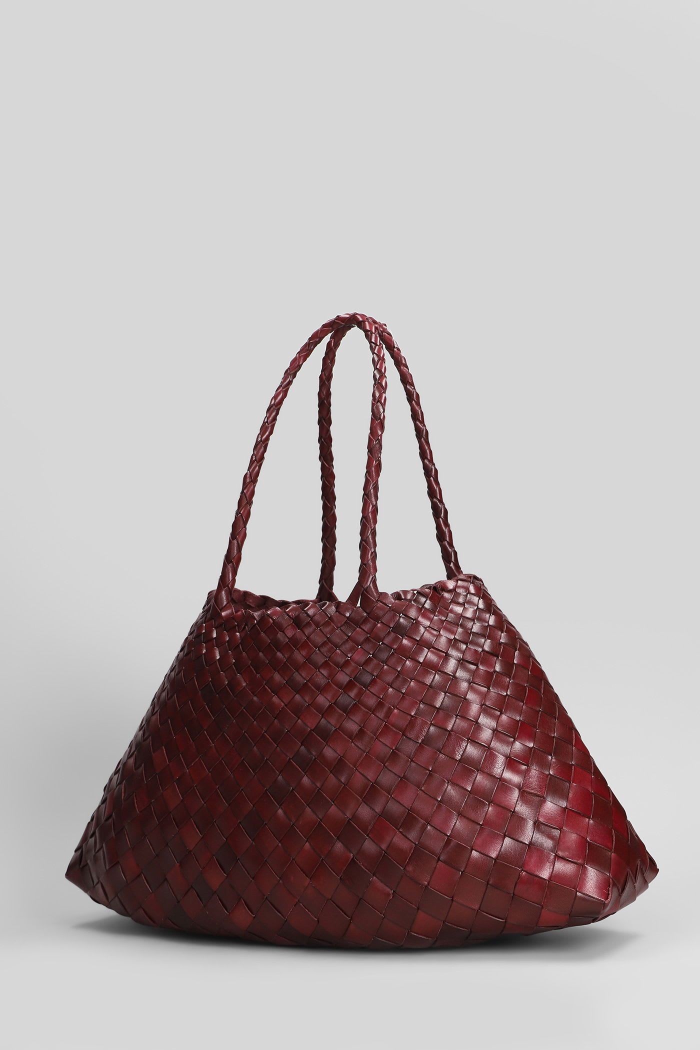 Dragon Diffusion Santa Croce Big Tote In Bordeaux Leather In Burgundy