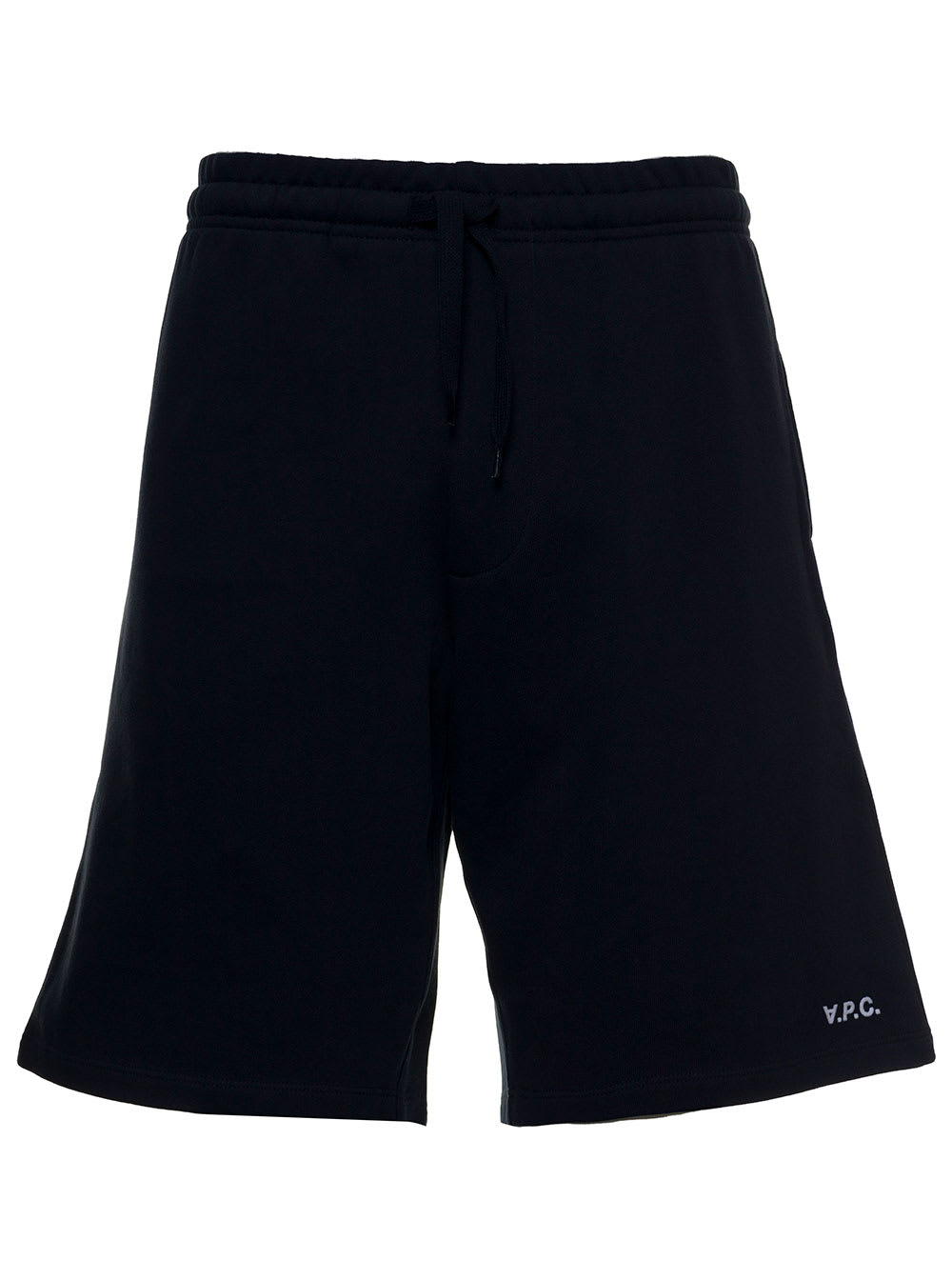 A.P.C. Blue Cotton Bermuda Shorts With Logo