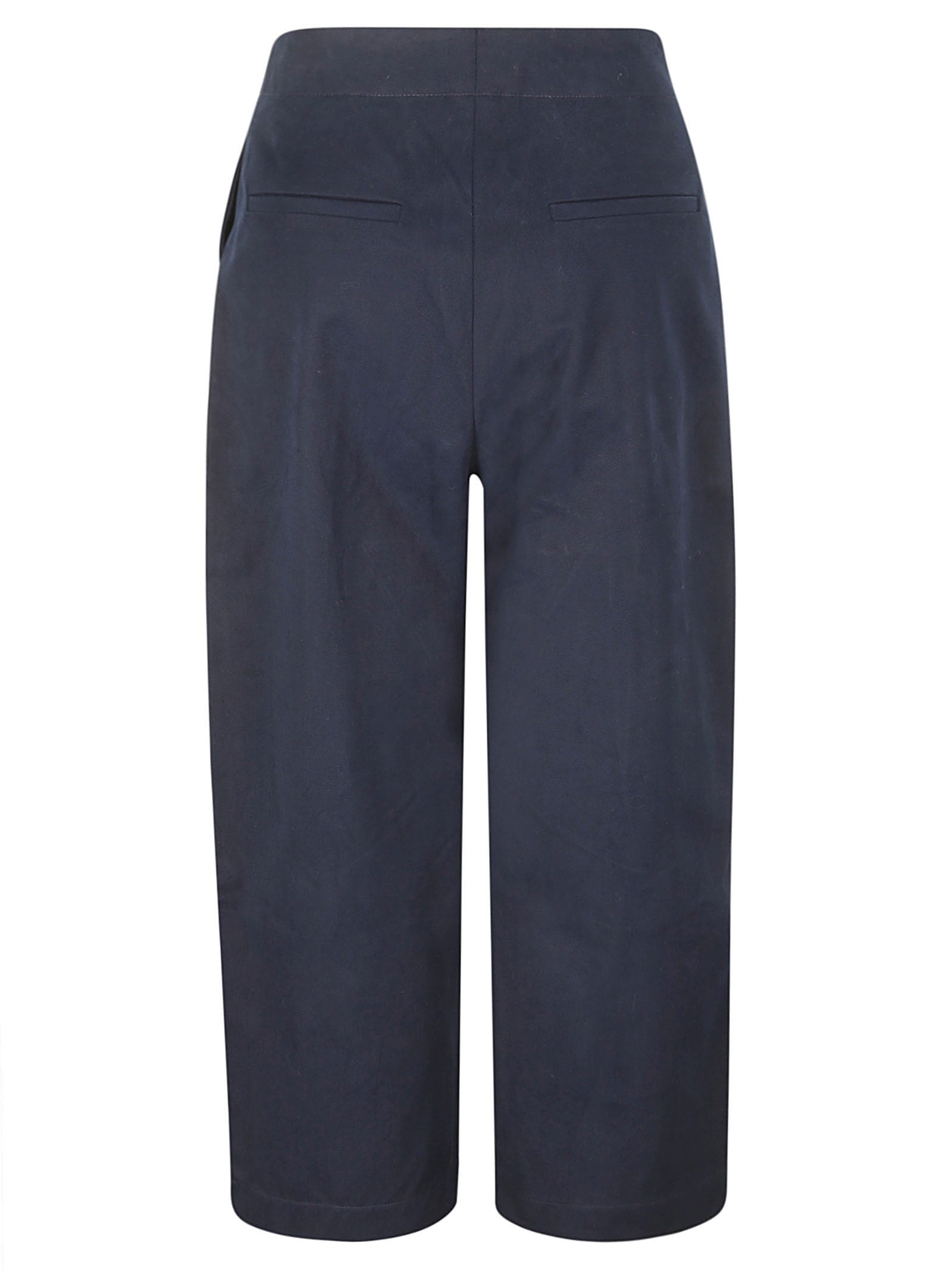 Shop Studio Nicholson Continuity - Pants - Deep Pleat Volume Ankle Crop In Dark Navy