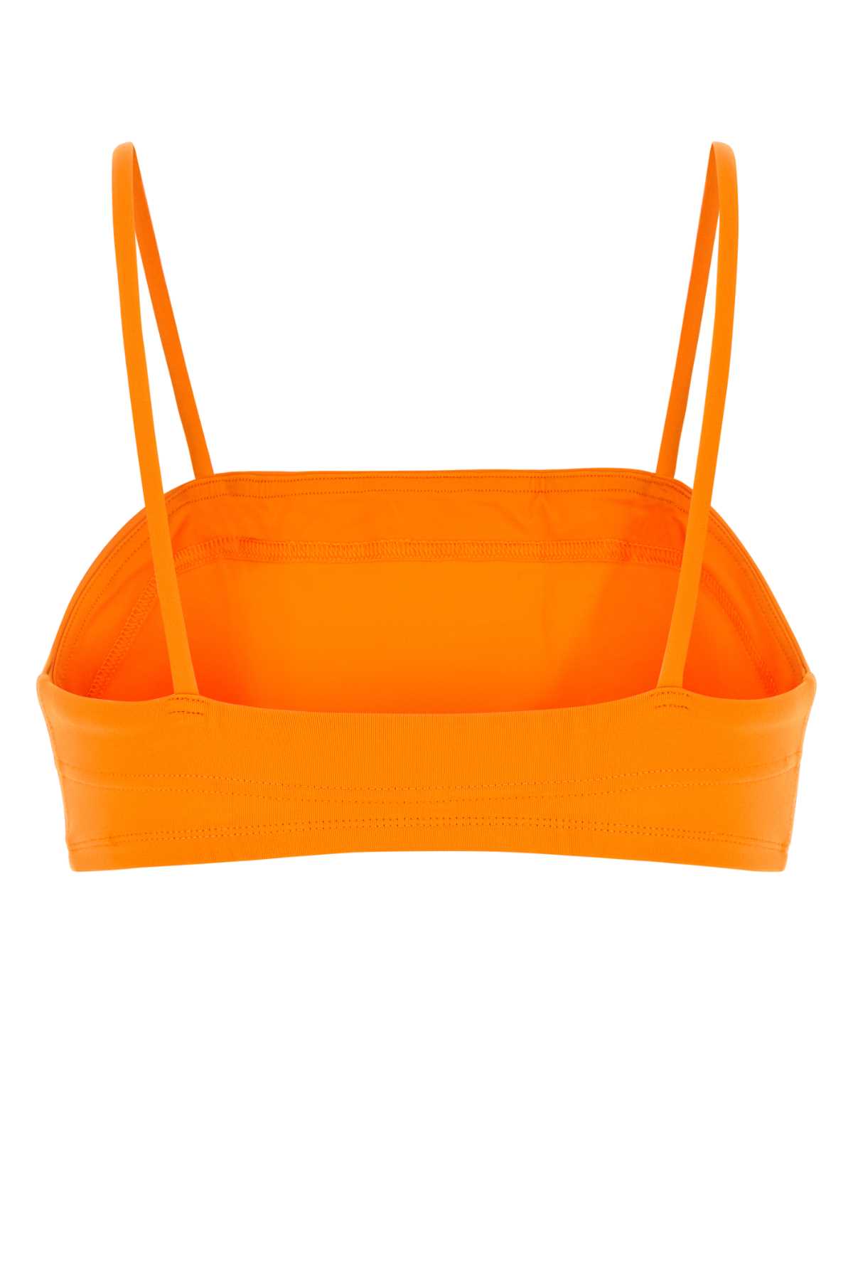 Eres Stretch Nylon Bandeau Bikini Top With Straps In Yellow