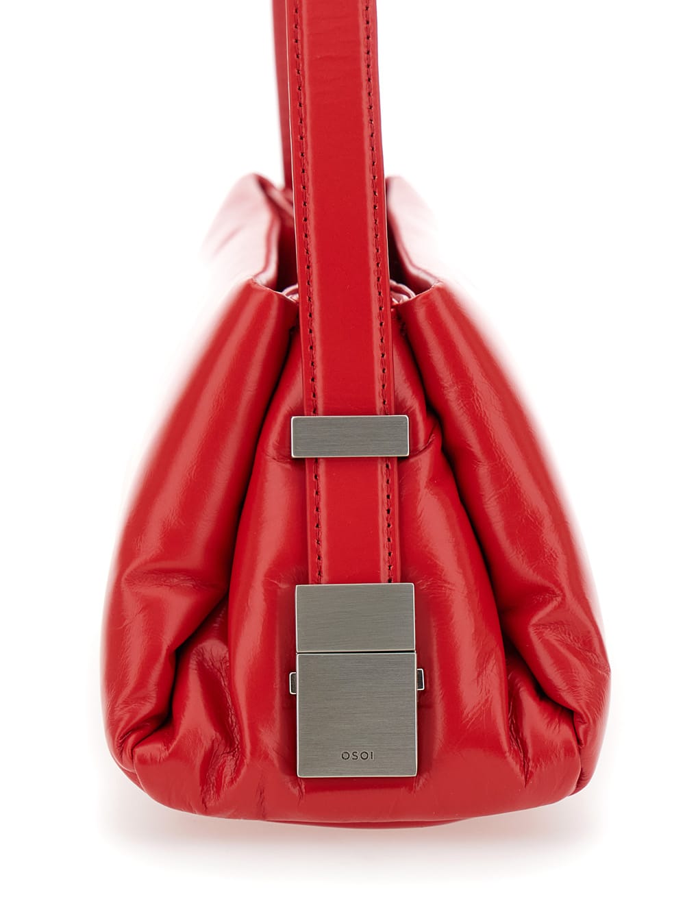 Shop Osoi Pillow Mini Red Shoulder Bag With Logo Detail On The Front In Leather Woman