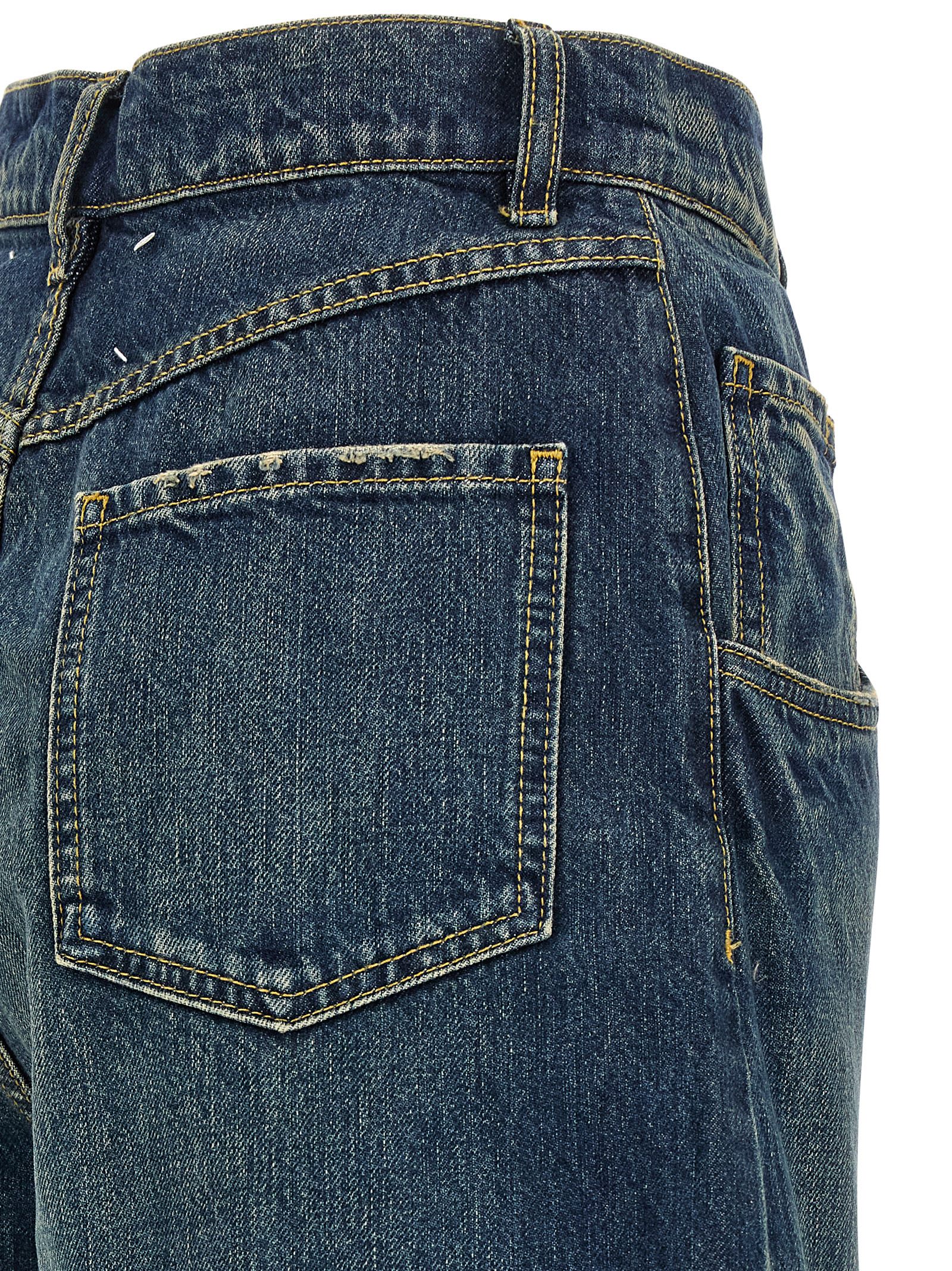 Maison Margiela Blue Cotton Jeans In Blue