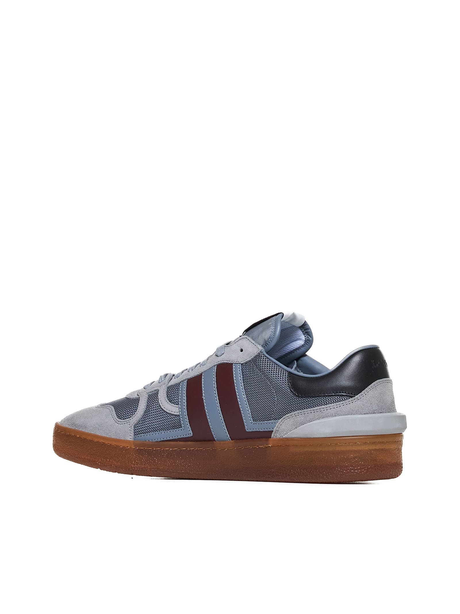 Shop Lanvin Sneakers In Light Grey/burgundy