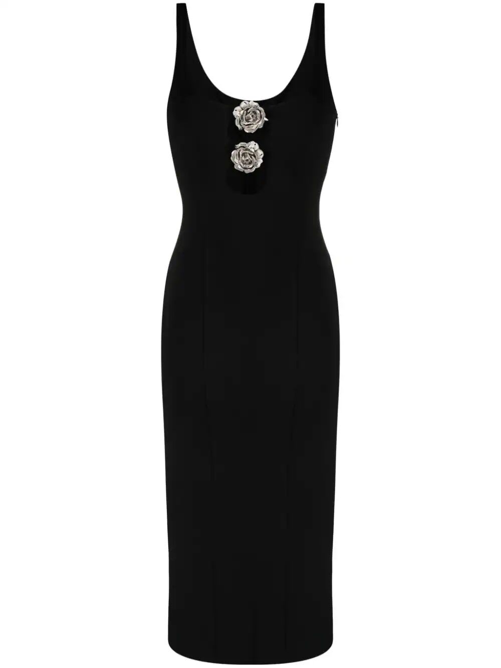 Shop Blumarine 2a417a Midi Dress In Black