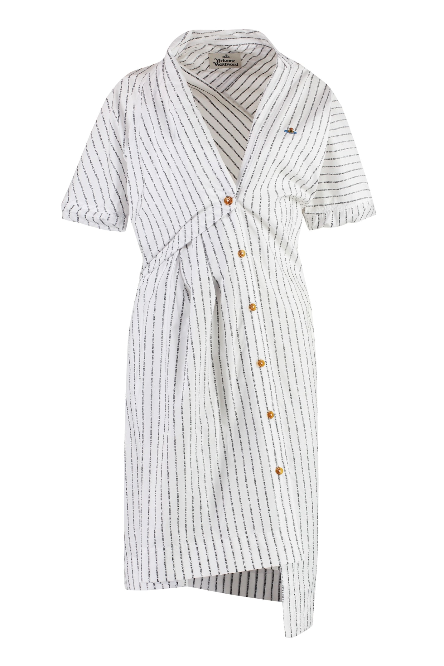 Shop Vivienne Westwood Cotton Shirtdress In White