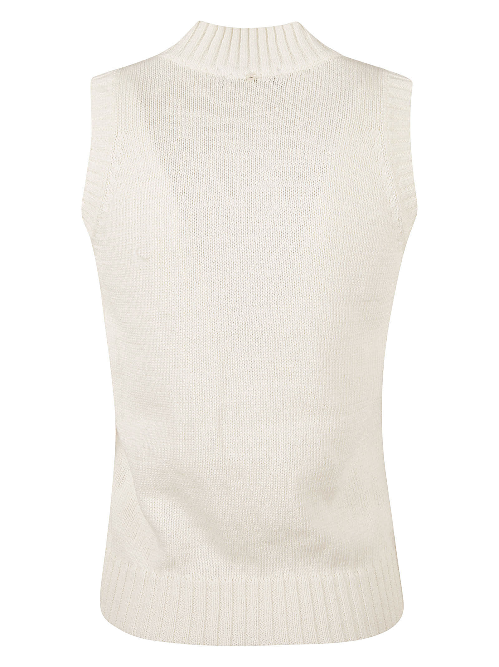Shop Lorena Antoniazzi Star Knitted Vest In Off-white